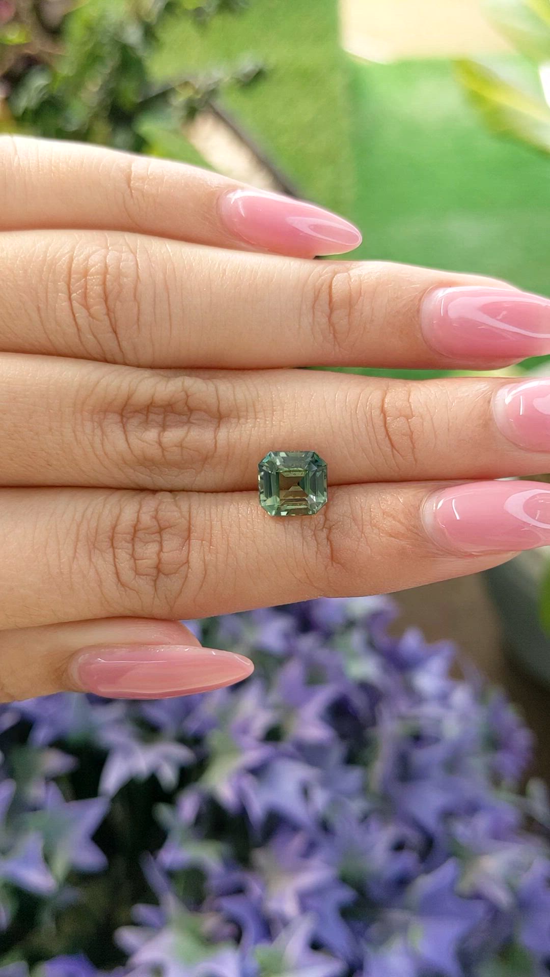 3.11 Ct. Bluish Green Sapphire from Ceylon (Sri Lanka) Size Video