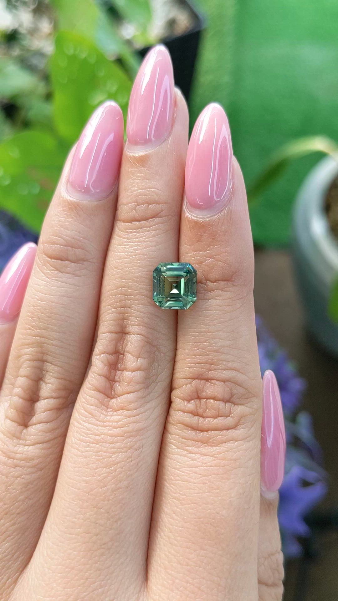 3.11 Ct. Bluish Green Sapphire from Ceylon (Sri Lanka) Size Video