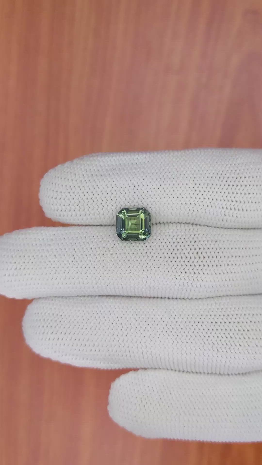 3.11 Ct. Bluish Green Sapphire from Ceylon (Sri Lanka) Size Video