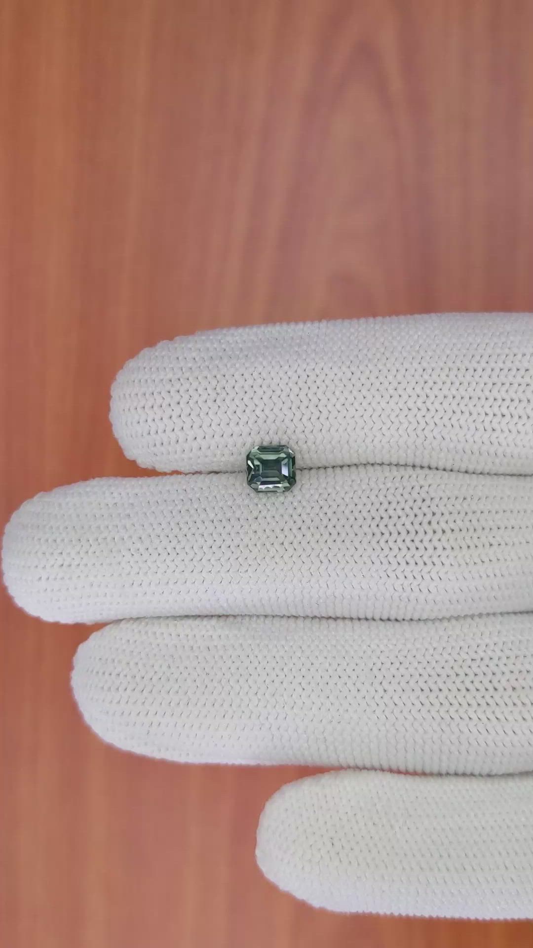 1.06 Ct. Bluish Green Sapphire from Madagascar Size Video