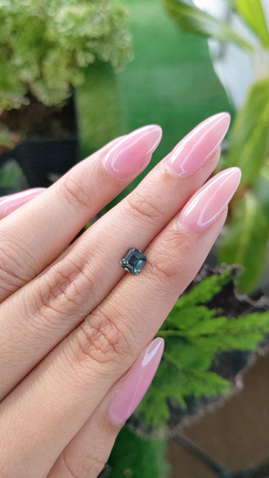 1.06 Ct. Bluish Green Sapphire from Madagascar Size Video