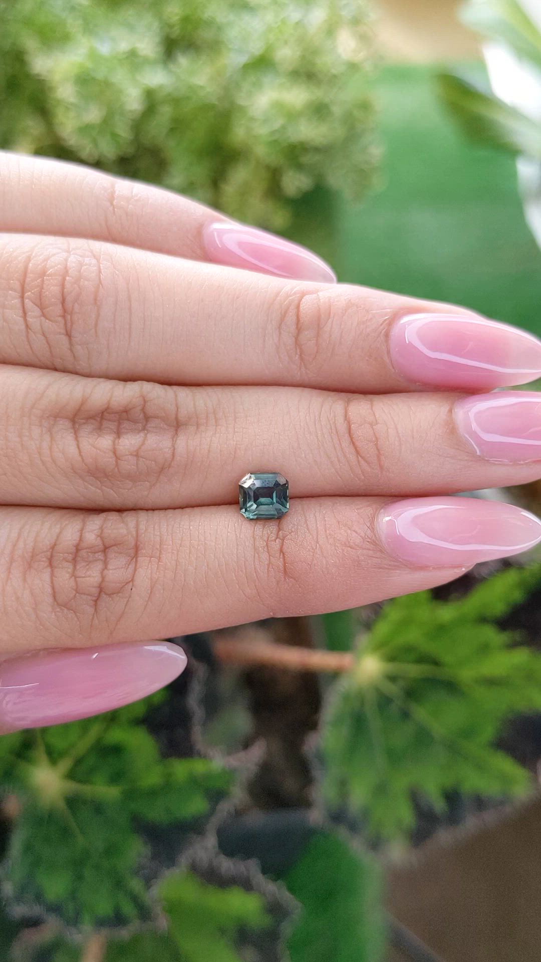 1.06 Ct. Bluish Green Sapphire from Madagascar Size Video