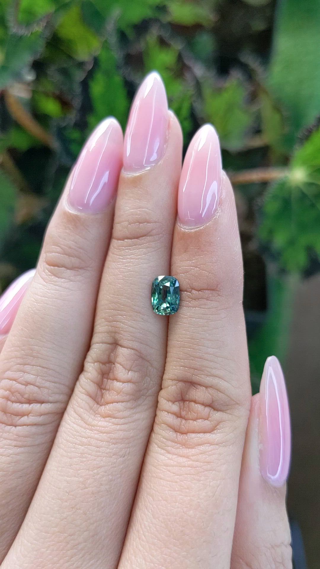 1.18 Ct. Bluish Green Sapphire from Madagascar Size Video