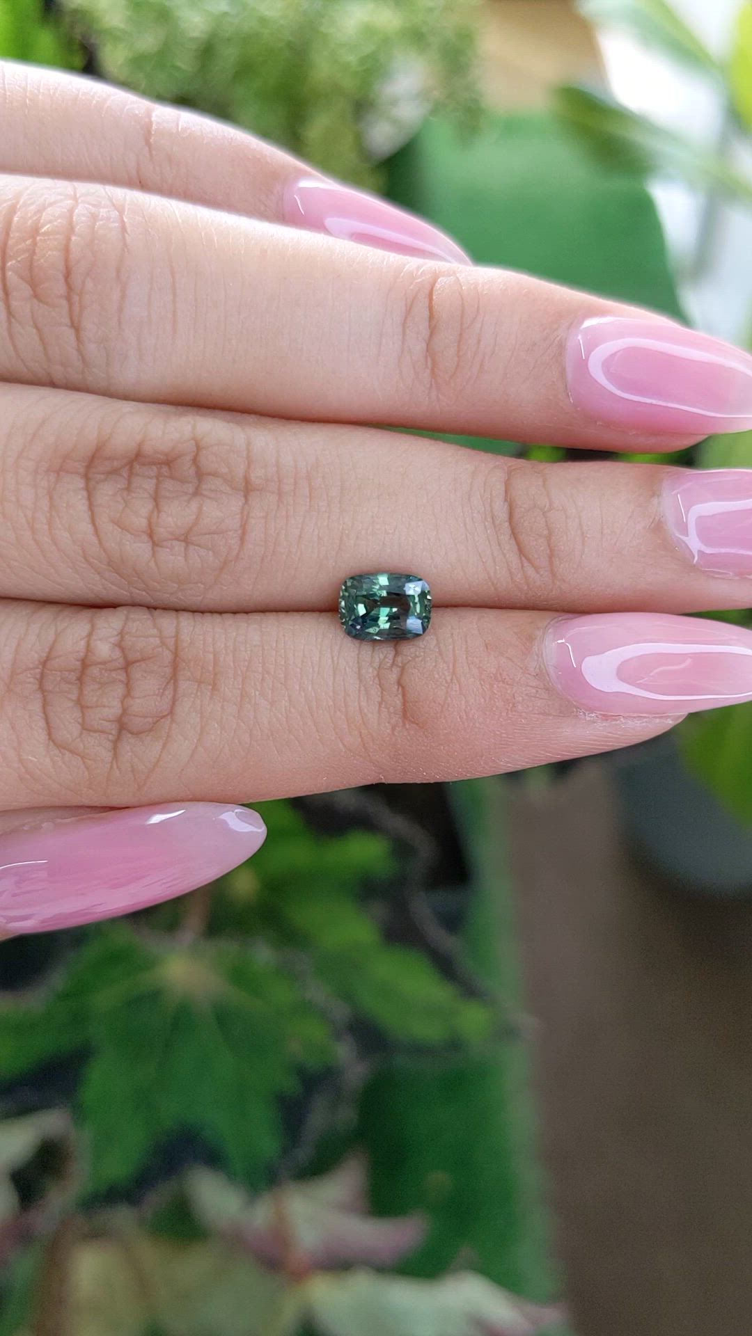 1.18 Ct. Bluish Green Sapphire from Madagascar Size Video