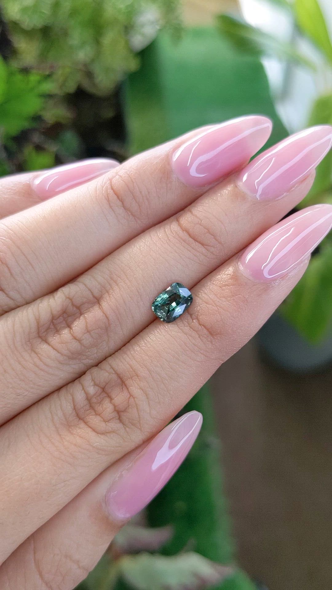 1.18 Ct. Bluish Green Sapphire from Madagascar Size Video