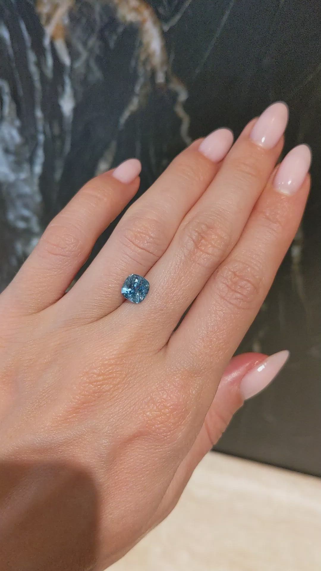 2.02 Ct. Greenish Blue Sapphire from East Africa Size Video