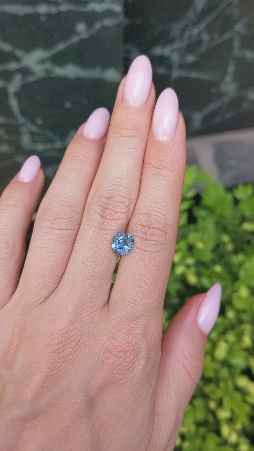 2.02 Ct. Greenish Blue Sapphire from East Africa Size Video