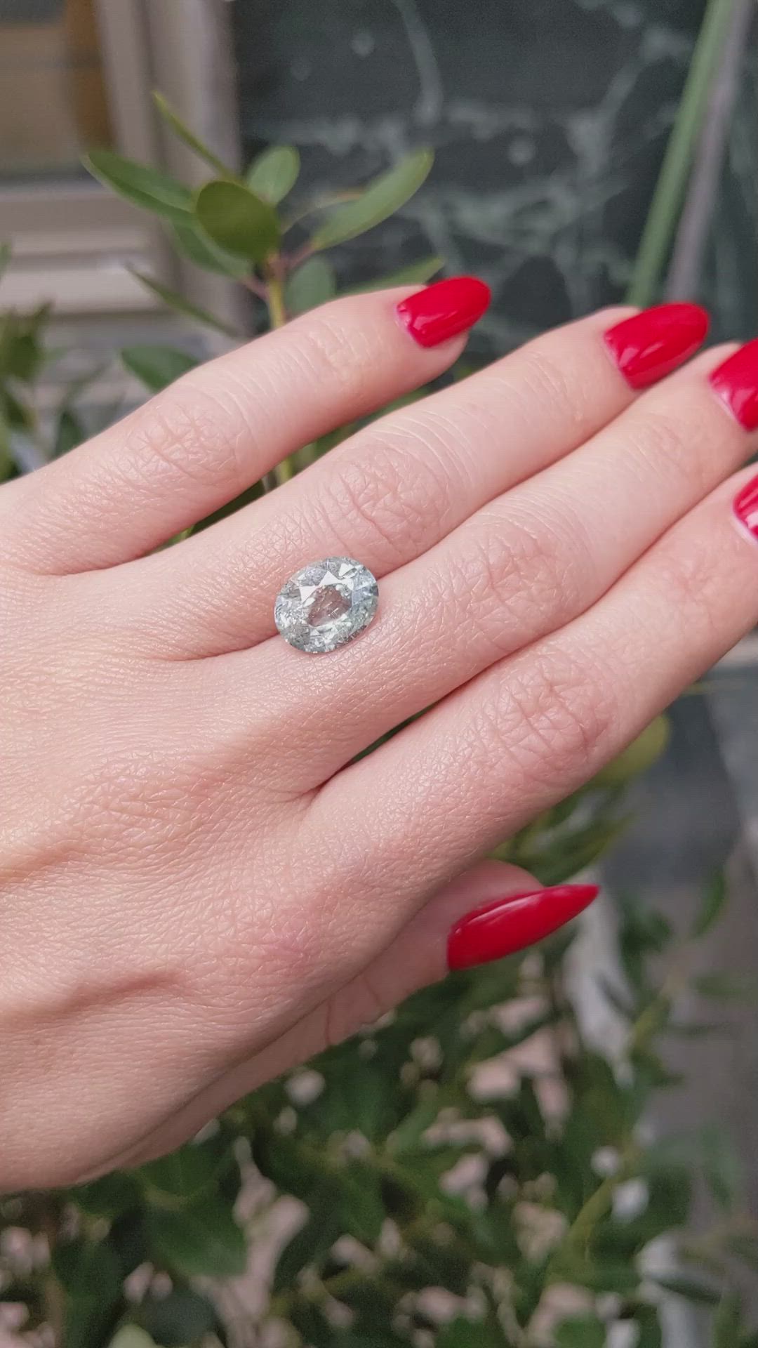 4.70 Ct. Bluish Green Sapphire from East Africa Size Video