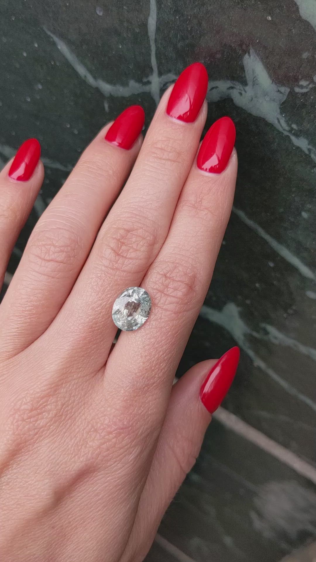 4.70 Ct. Bluish Green Sapphire from East Africa Size Video