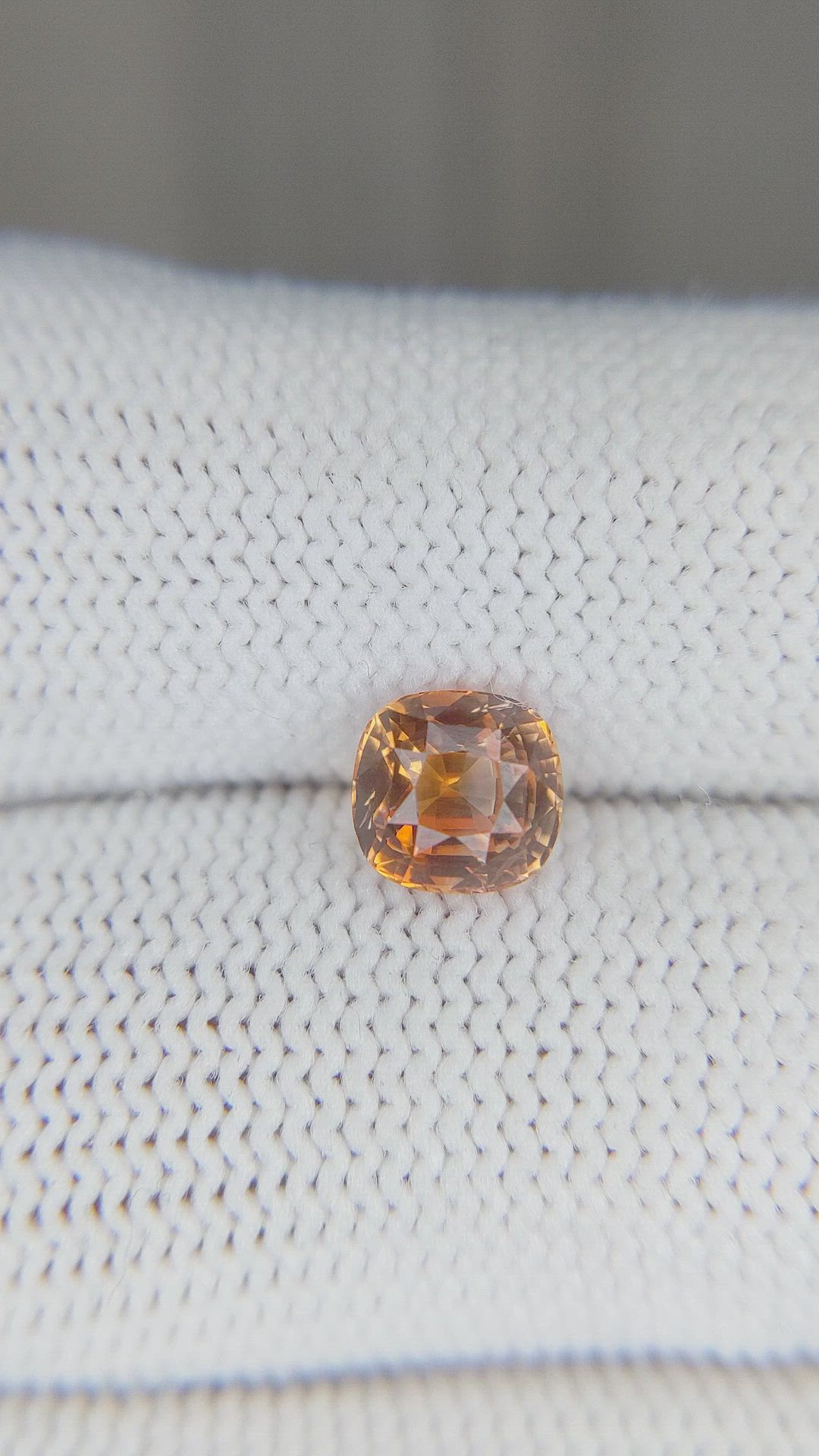 1.52 Ct. Yellowish Orange Sapphire from Ceylon (Sri Lanka) Size Video