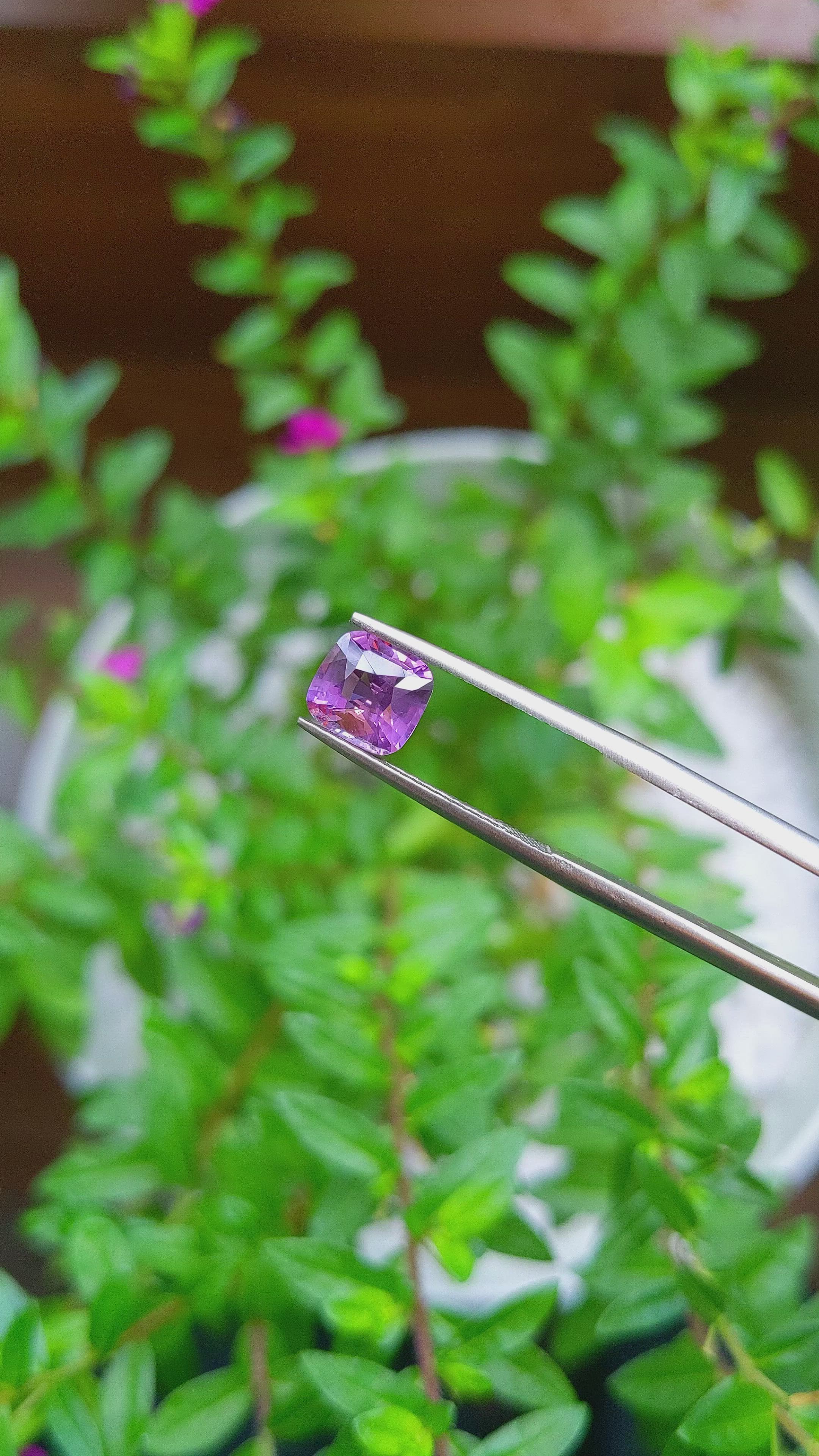 1.82 Ct. Pinkish Purple Sapphire from Tanzania Size Video