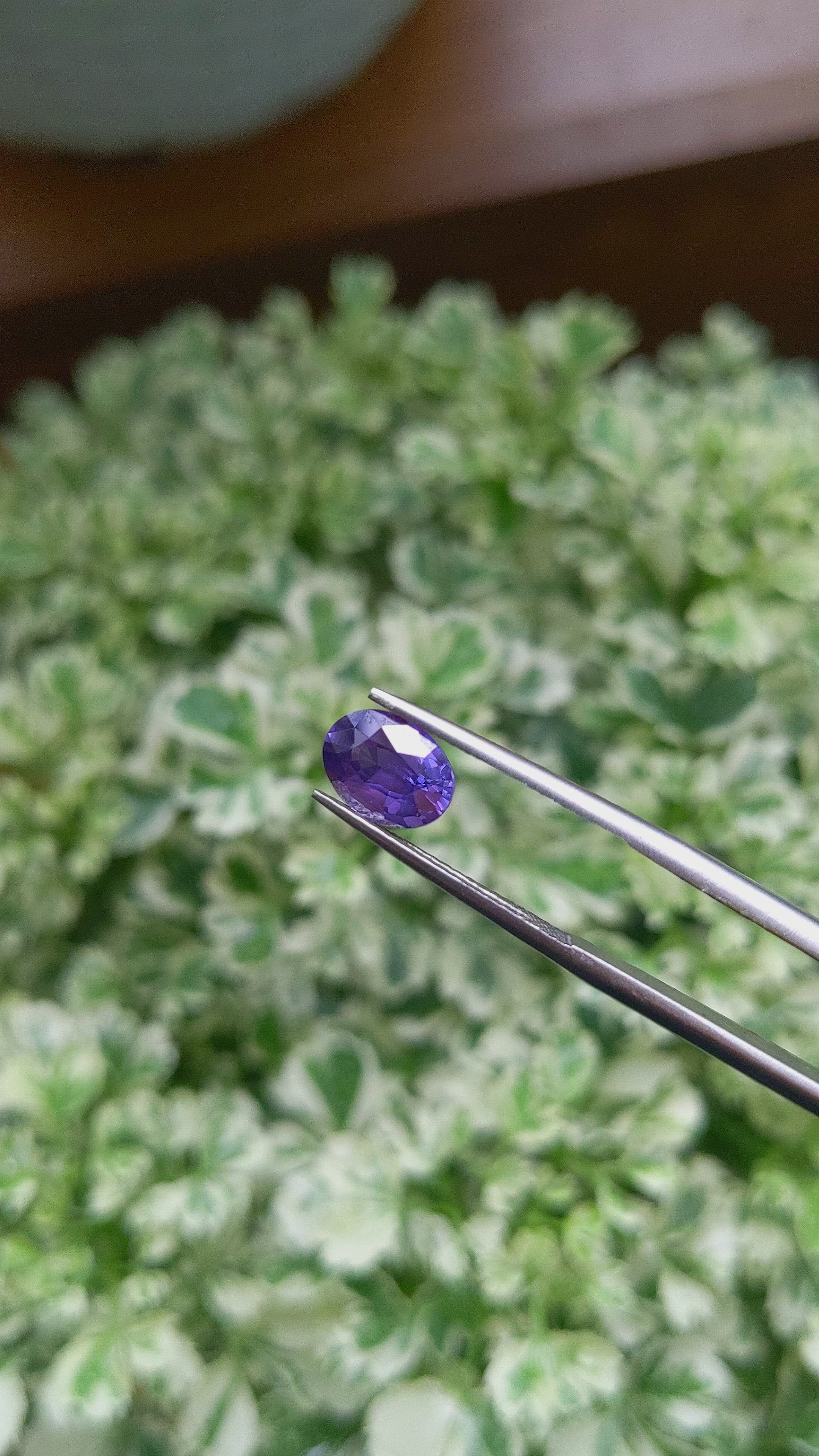 1.78 Ct. Violet Sapphire from Tanzania Size Video