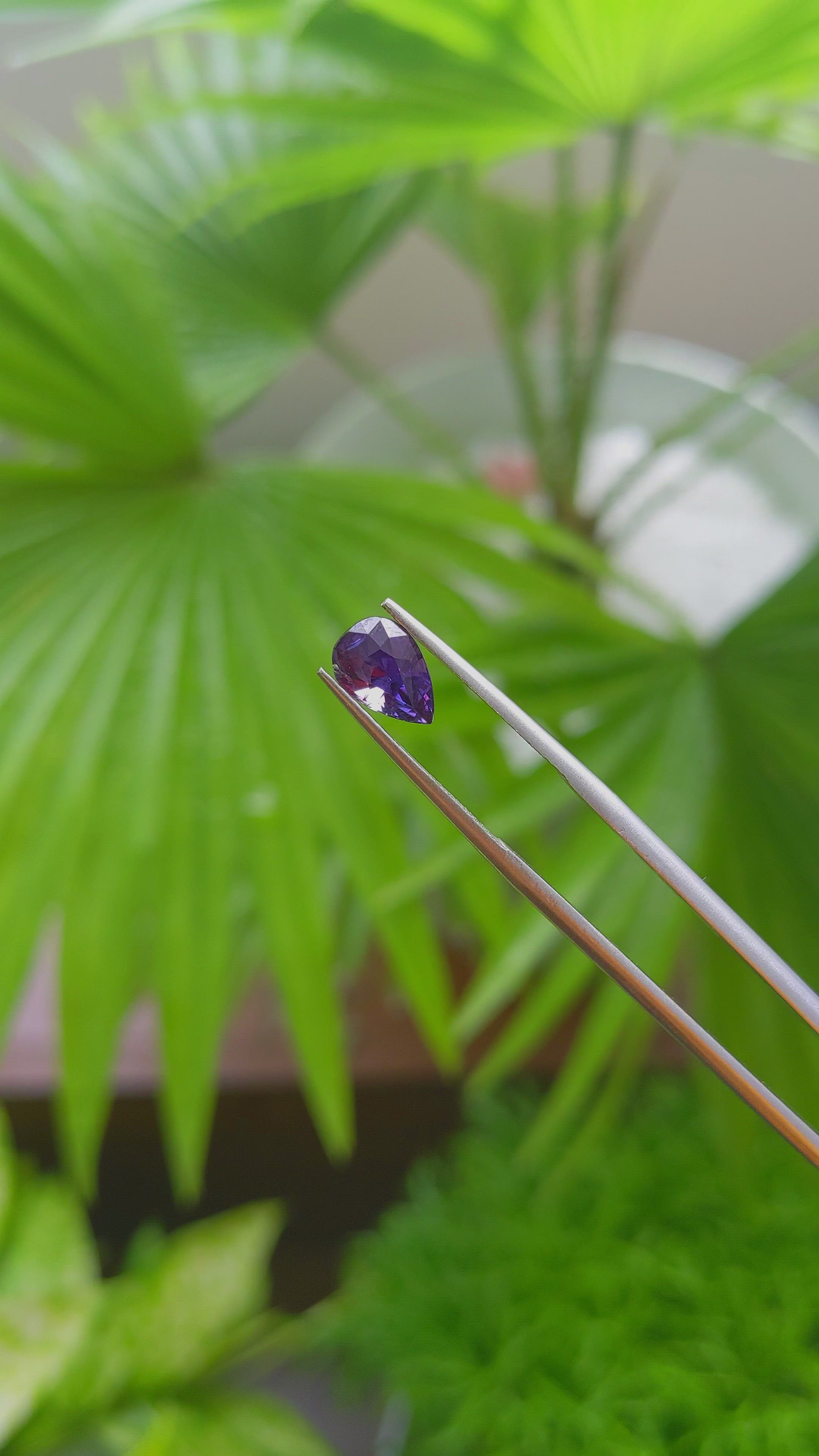 1.71 Ct. Purple Sapphire from Tanzania Size Video