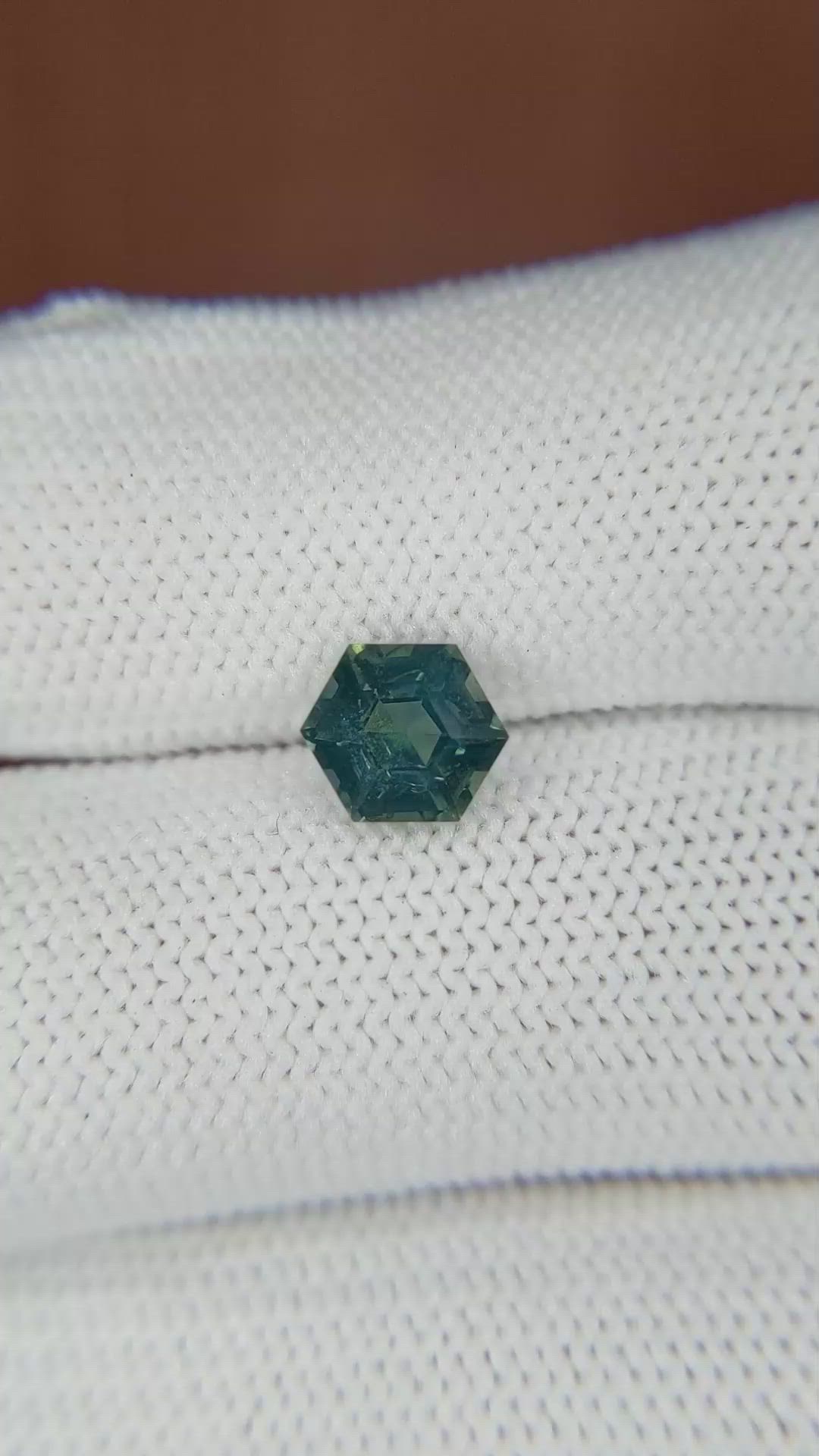 1.47 Ct. Bluish Green Sapphire from Madagascar Size Video
