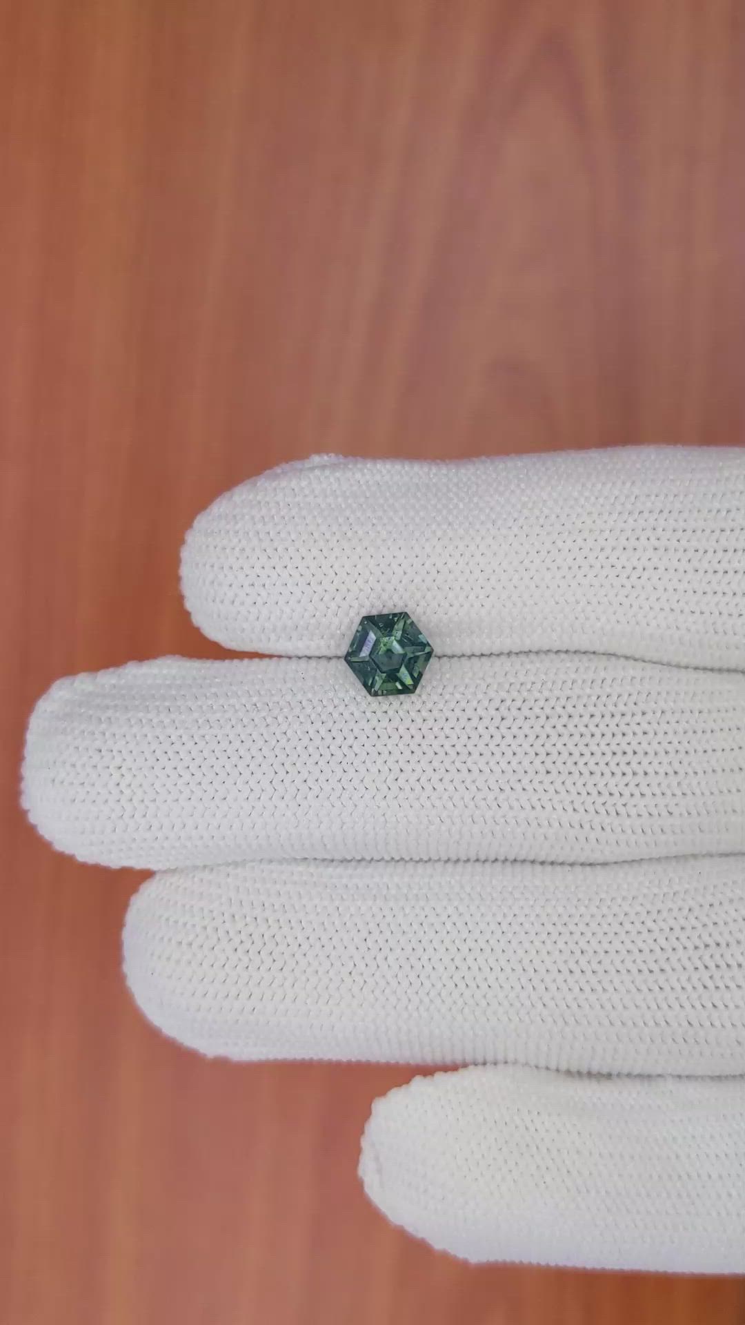 1.47 Ct. Bluish Green Sapphire from Madagascar Size Video