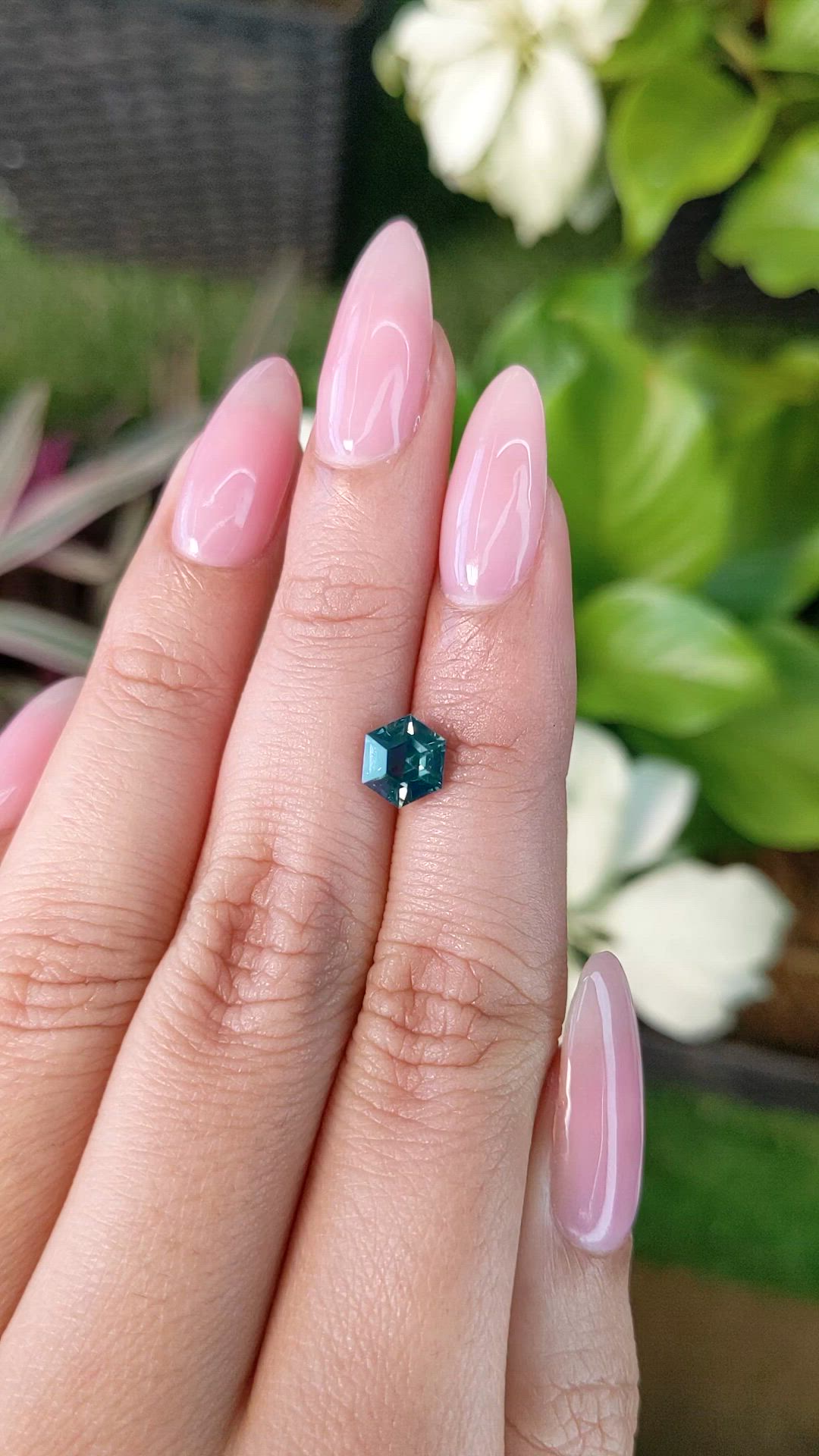 1.47 Ct. Bluish Green Sapphire from Madagascar Size Video