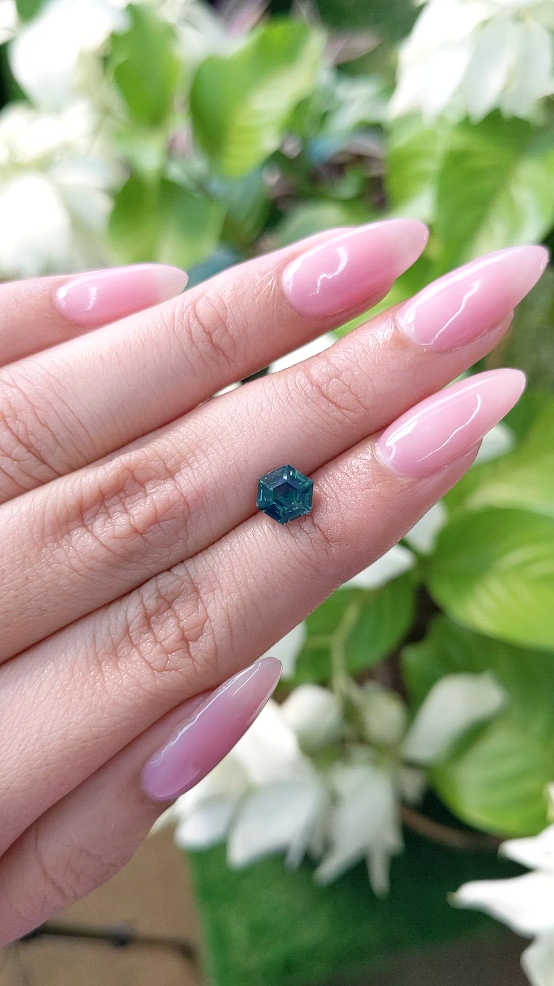 1.47 Ct. Bluish Green Sapphire from Madagascar Size Video