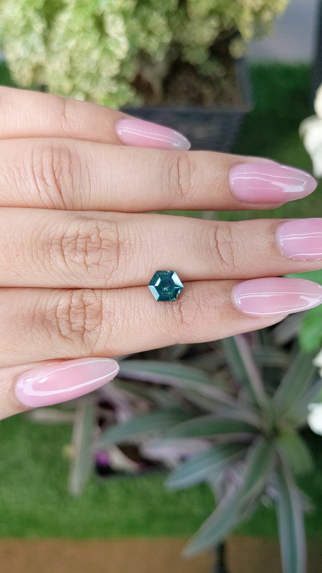 1.47 Ct. Bluish Green Sapphire from Madagascar Size Video