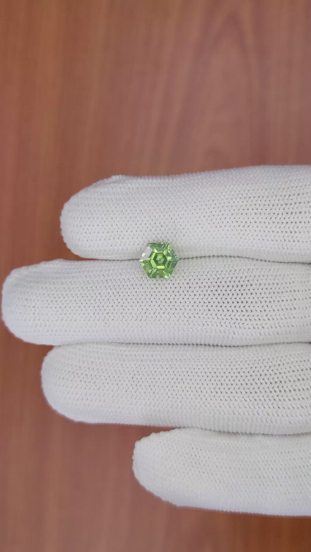 1.93 Ct. Yellowish Green Sapphire from Madagascar Size Video
