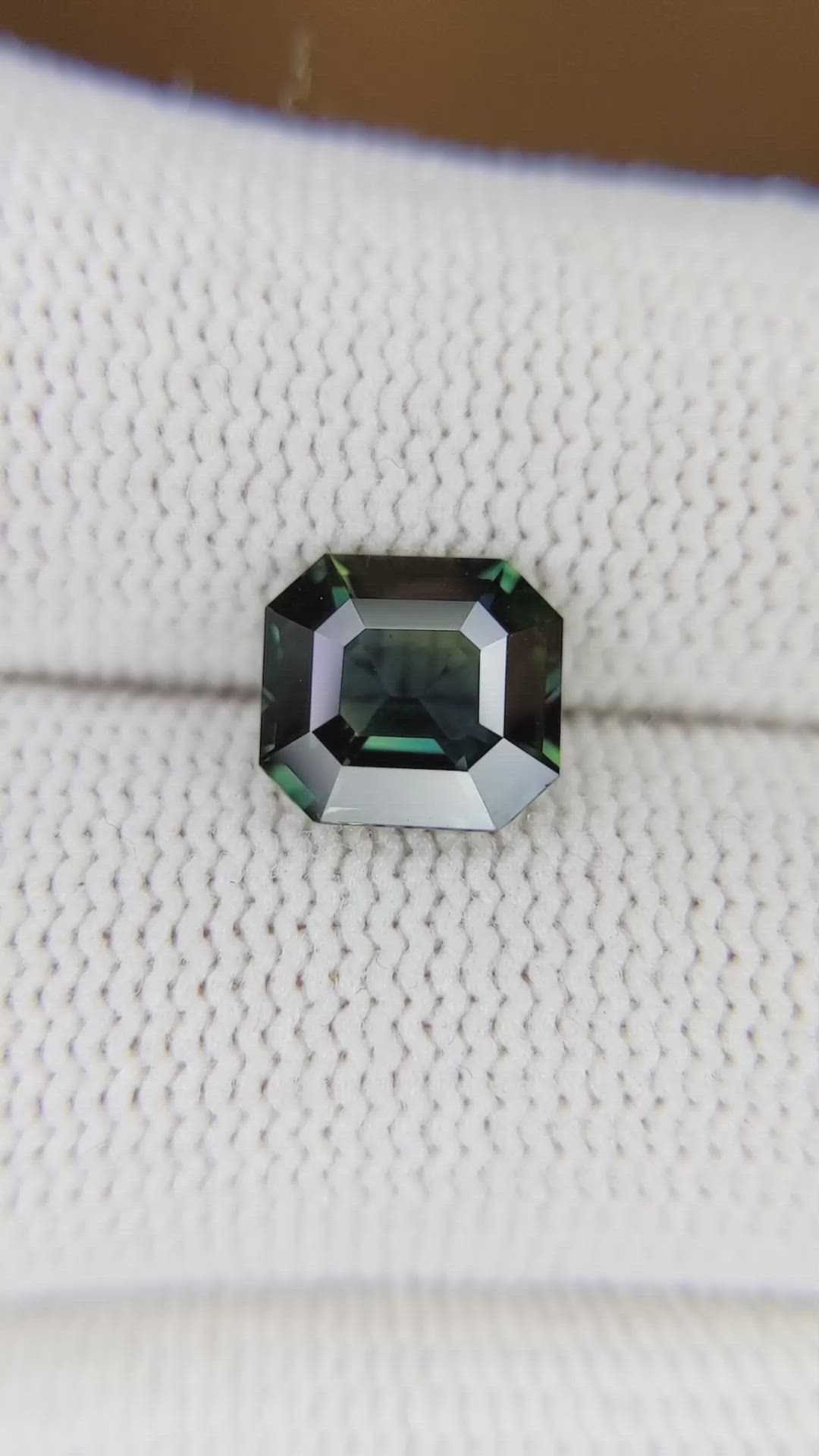 2.04 Ct. Bluish Green Sapphire from Madagascar Size Video