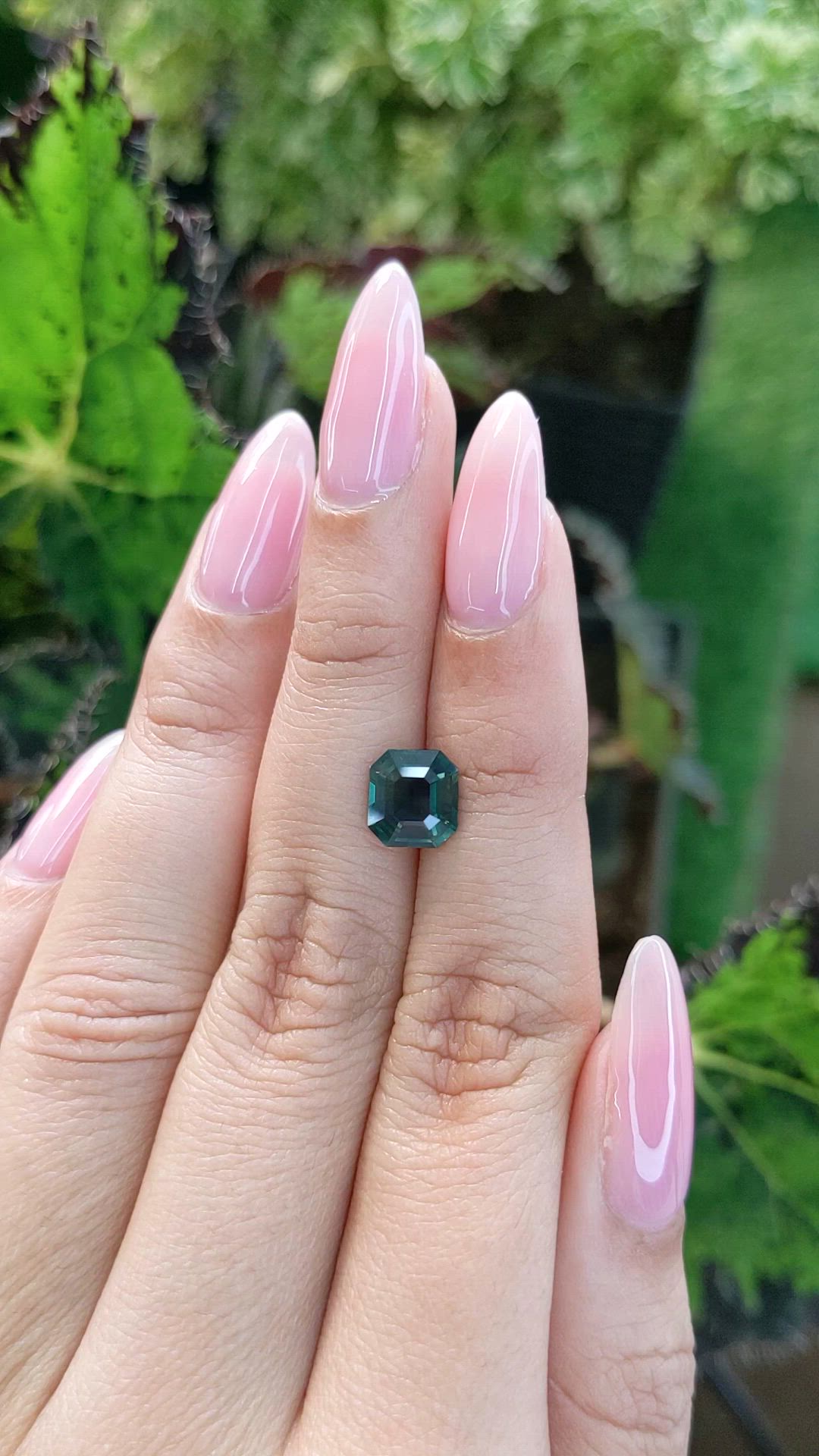 2.04 Ct. Bluish Green Sapphire from Madagascar Size Video