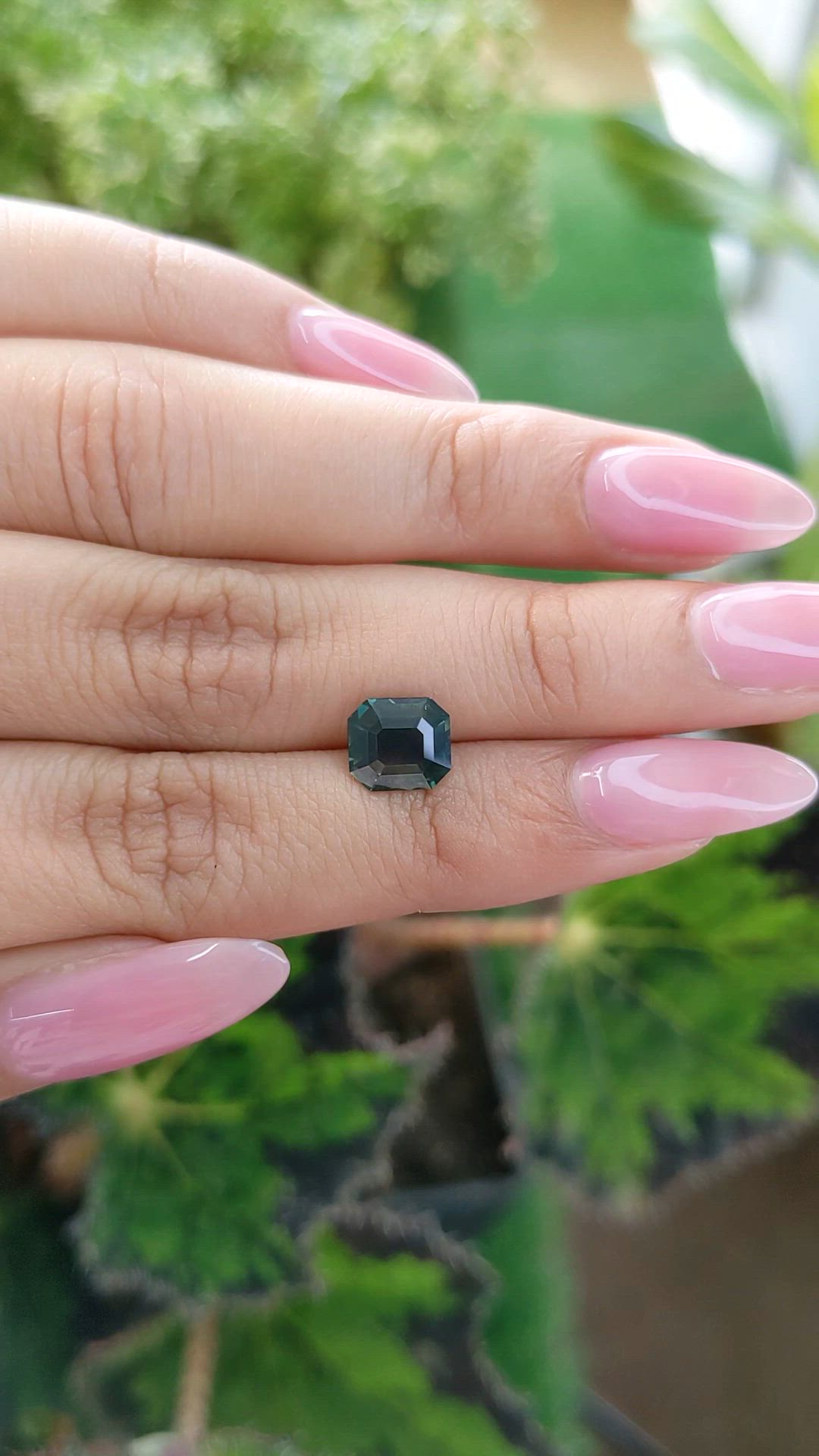 2.04 Ct. Bluish Green Sapphire from Madagascar Size Video