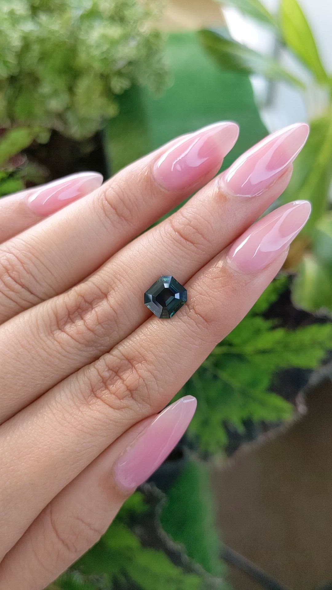 2.04 Ct. Bluish Green Sapphire from Madagascar Size Video