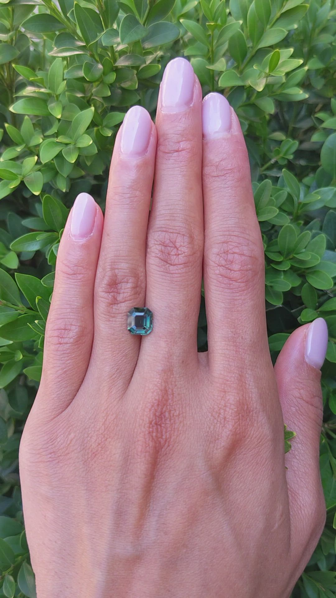 2.04 Ct. Bluish Green Sapphire from Madagascar Size Video