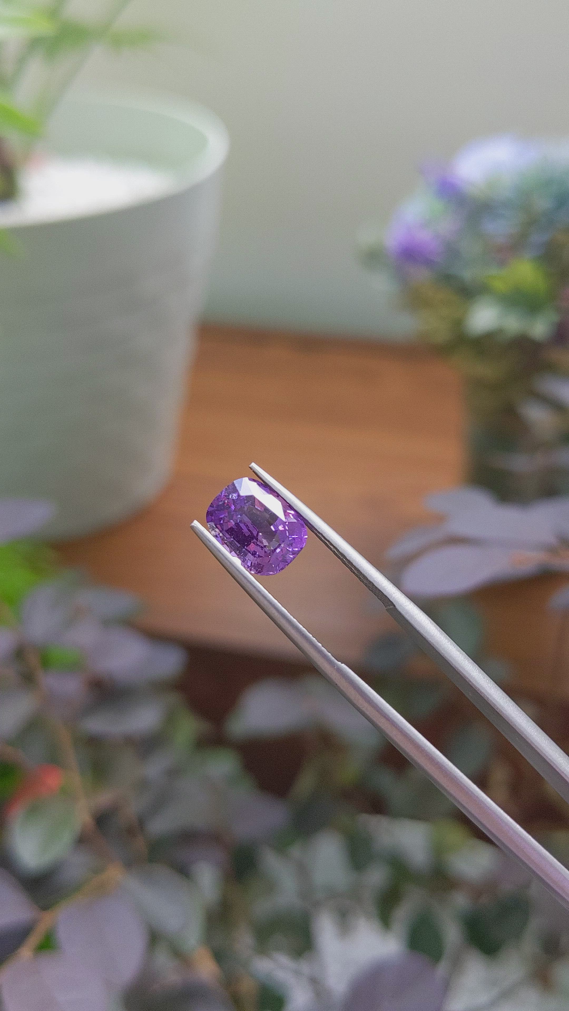 2.54 Ct. Pinkish Purple Sapphire from Tanzania Size Video