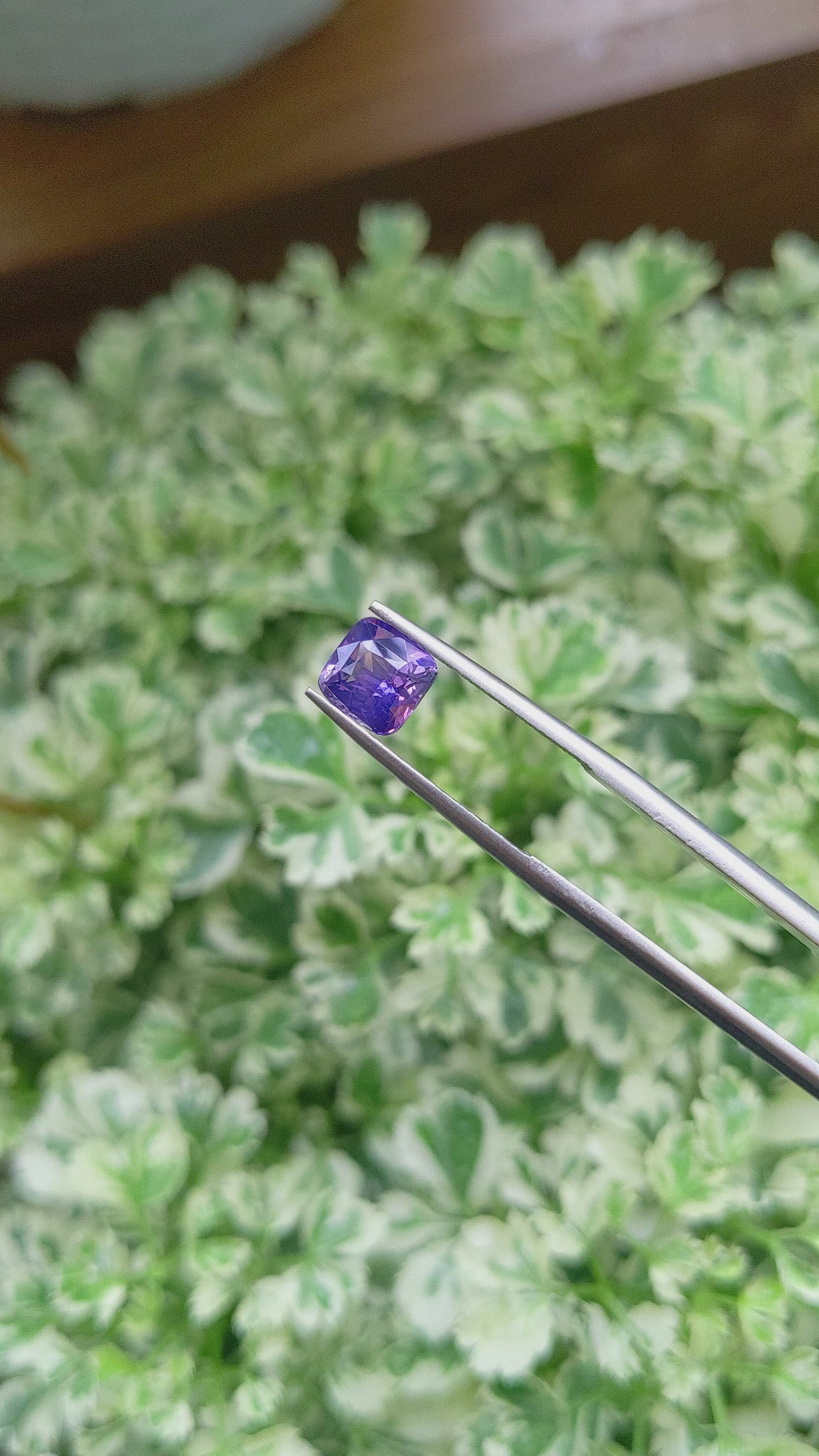 1.56 Ct. Bluish Purple Sapphire from Tanzania Size Video