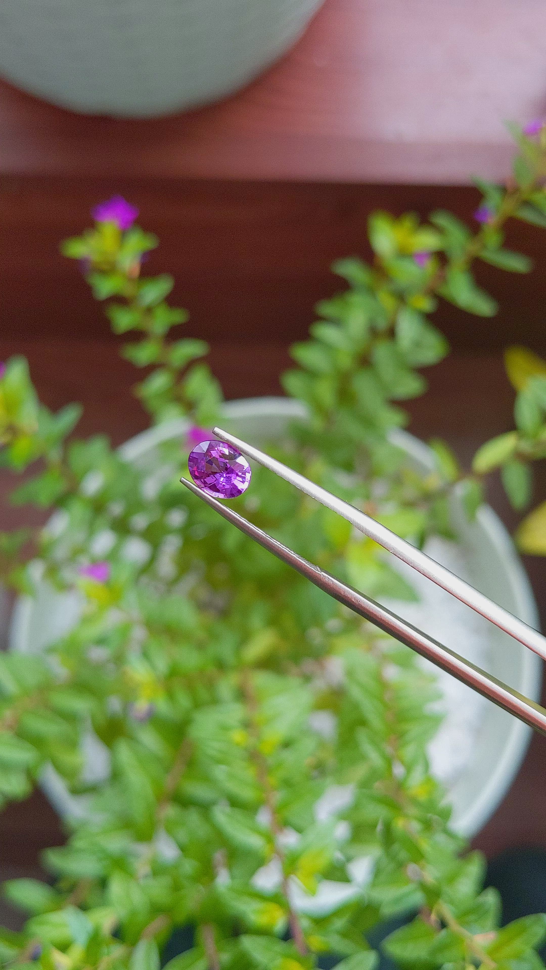 1.05 Ct. Pinkish Purple Sapphire from Tanzania Size Video