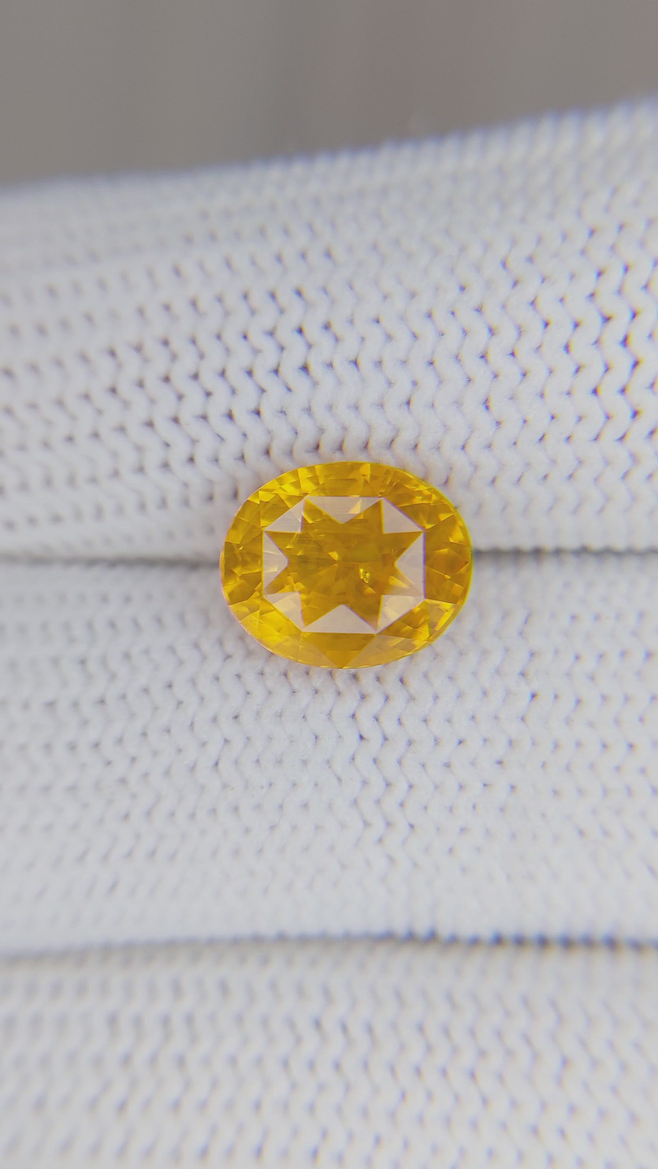 4.07 Ct. Orangish Yellow Sapphire from Tanzania Size Video