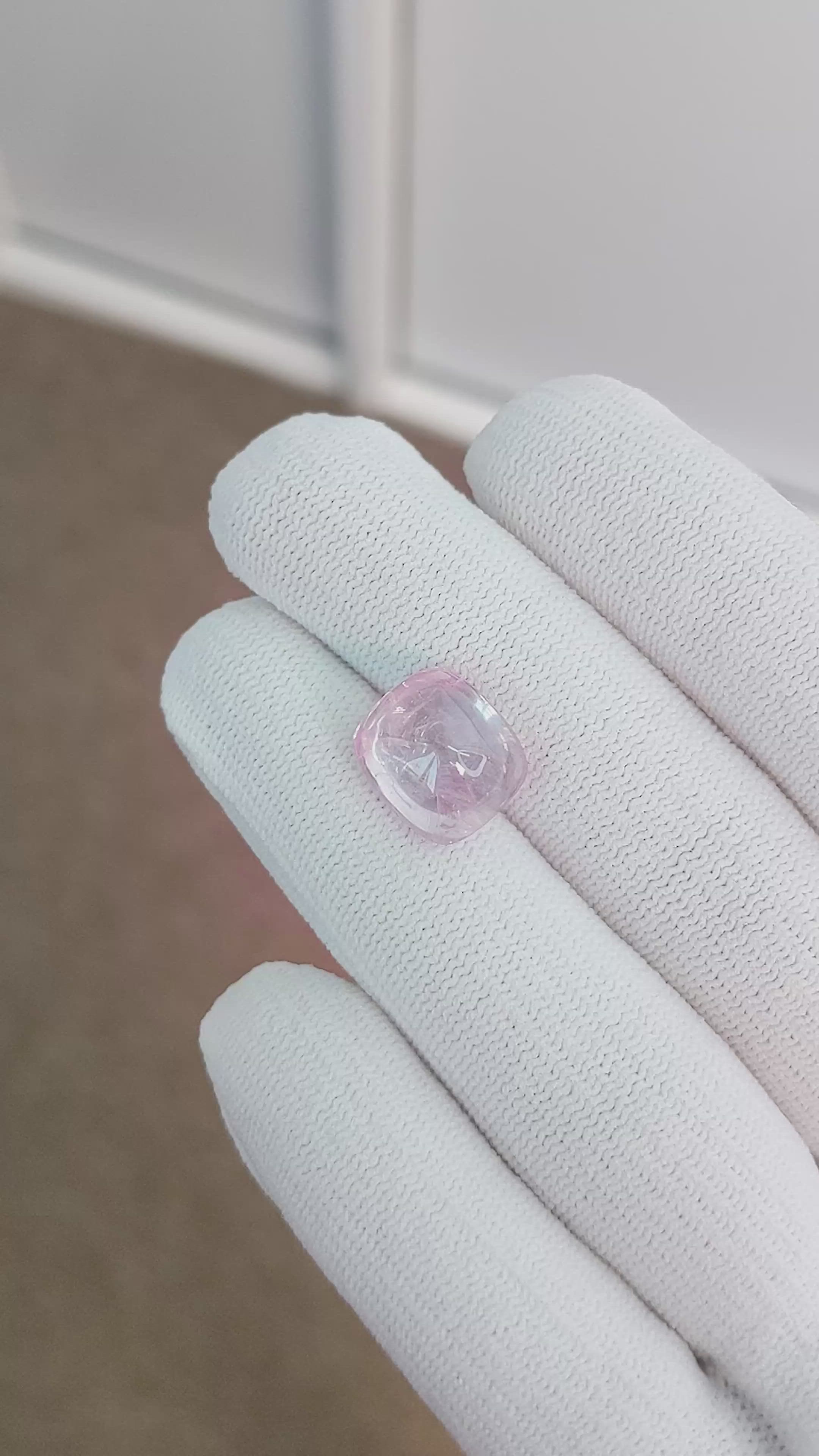 10.15 Ct. Pink Cabochon Sapphire from Ceylon (Sri Lanka) Size Video
