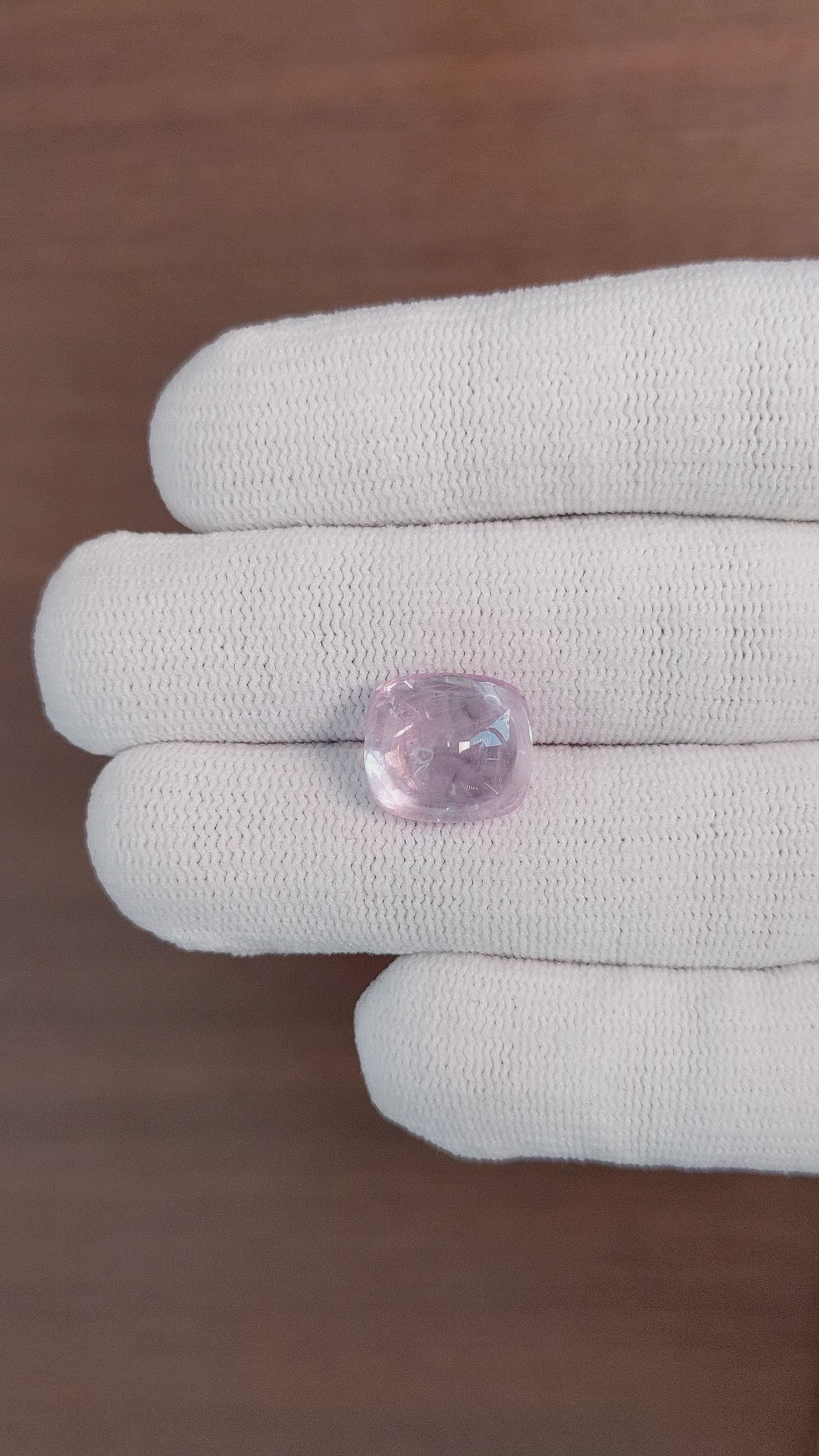 10.15 Ct. Pink Cabochon Sapphire from Ceylon (Sri Lanka) Size Video