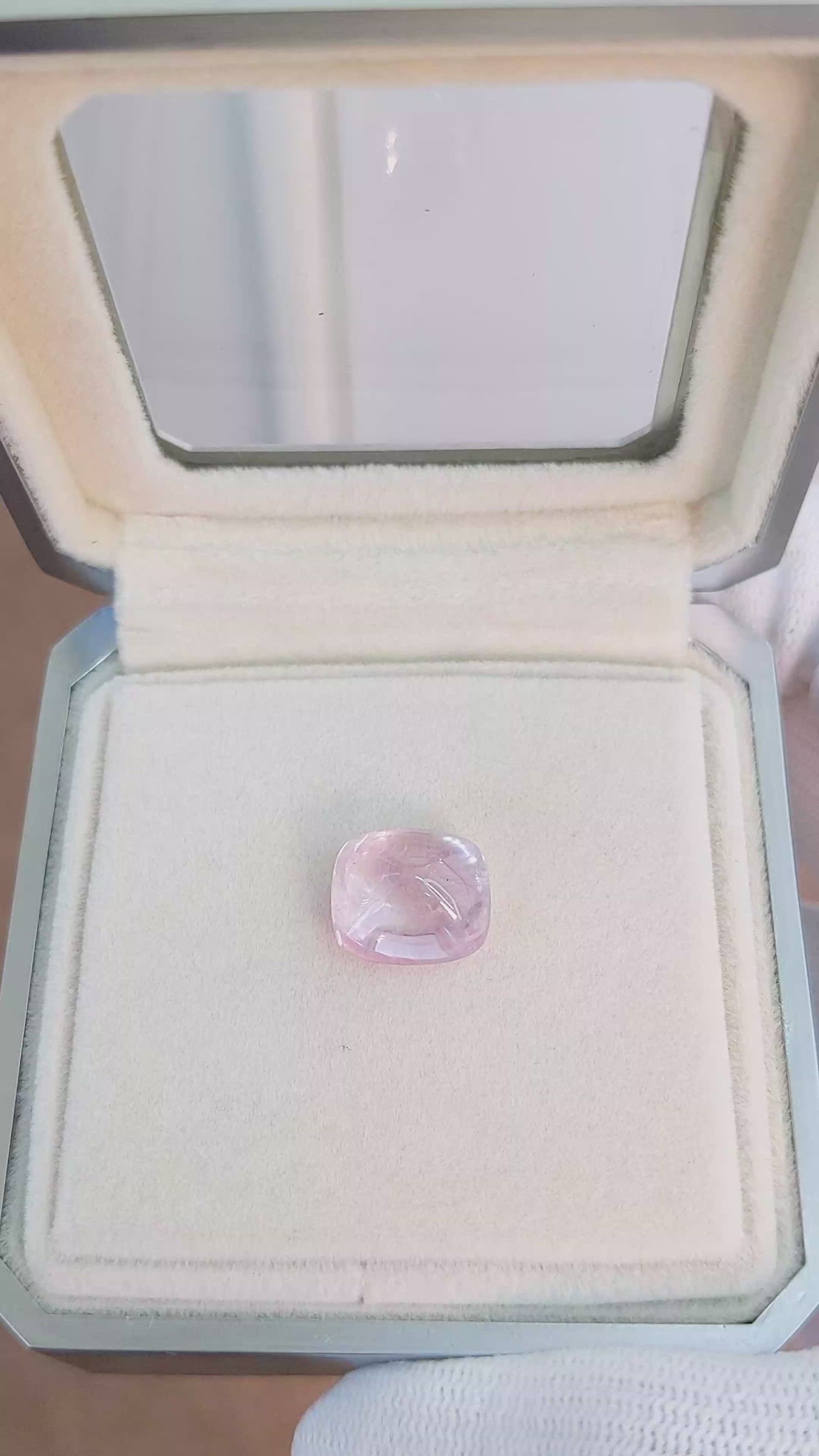 10.15 Ct. Pink Cabochon Sapphire from Ceylon (Sri Lanka) Size Video