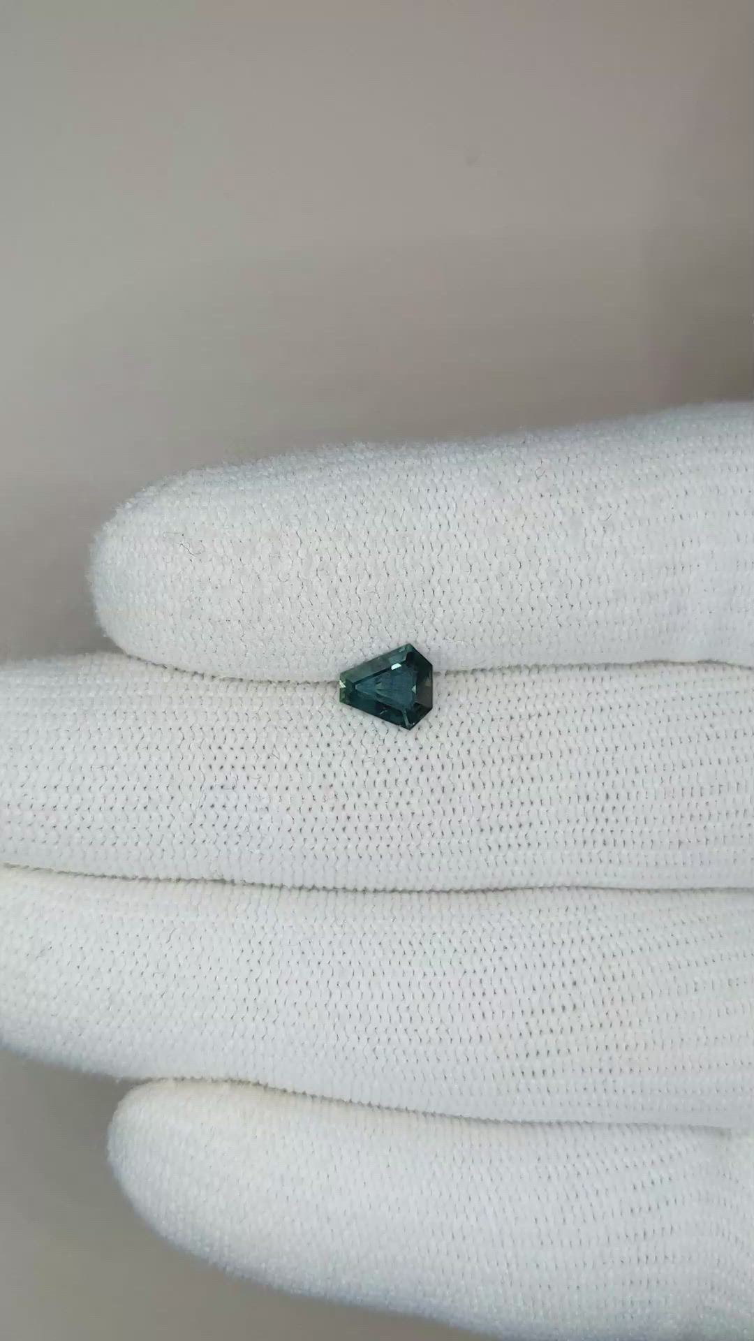 1.03 Ct. Bluish Green Sapphire from Madagascar Size Video