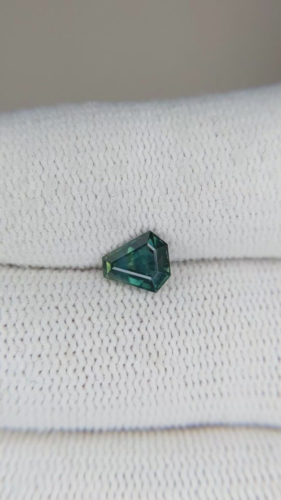 1.03 Ct. Bluish Green Sapphire from Madagascar Size Video
