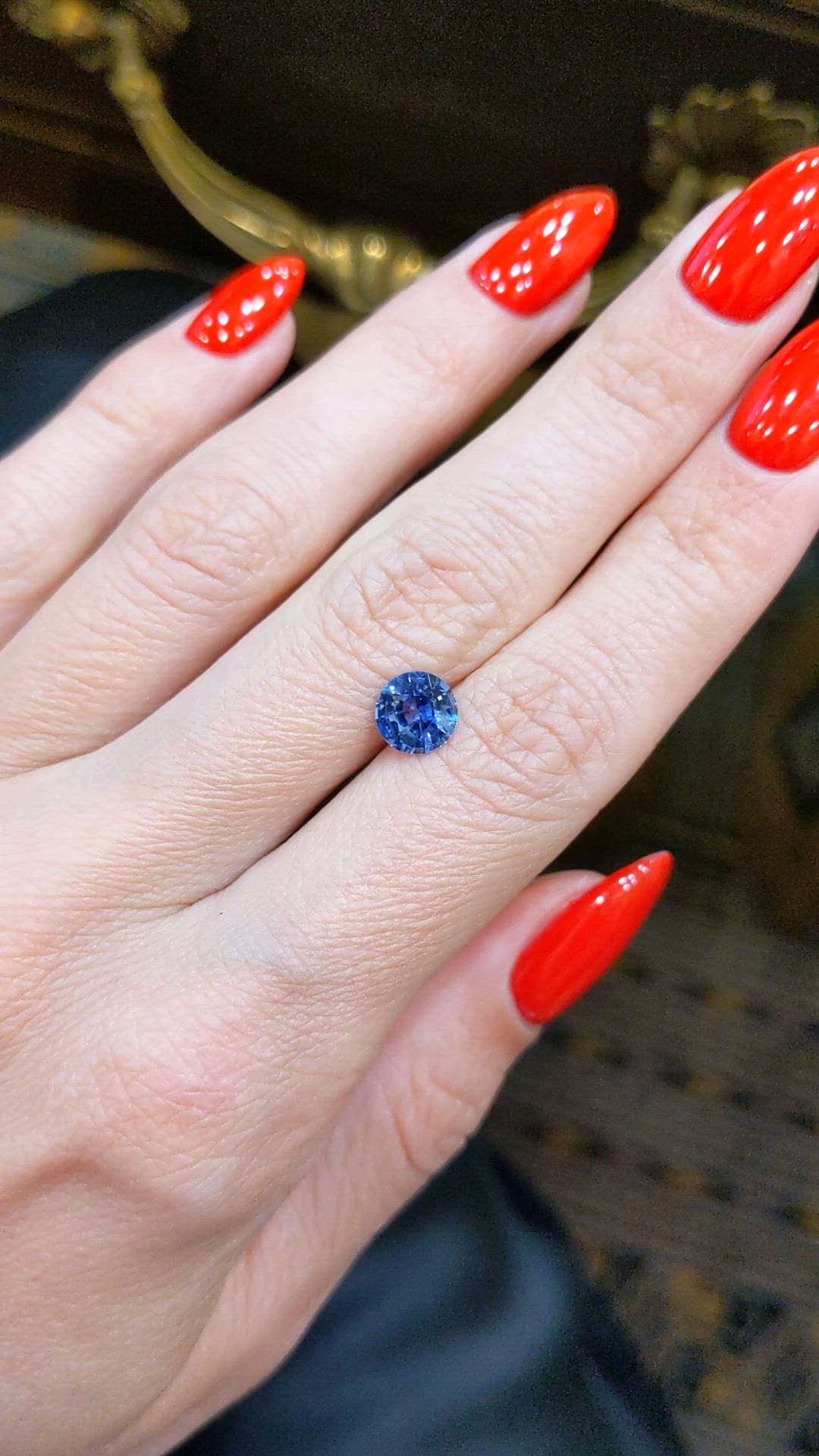 1.36 Ct. Blue Sapphire from Ceylon (Sri Lanka) Size Video