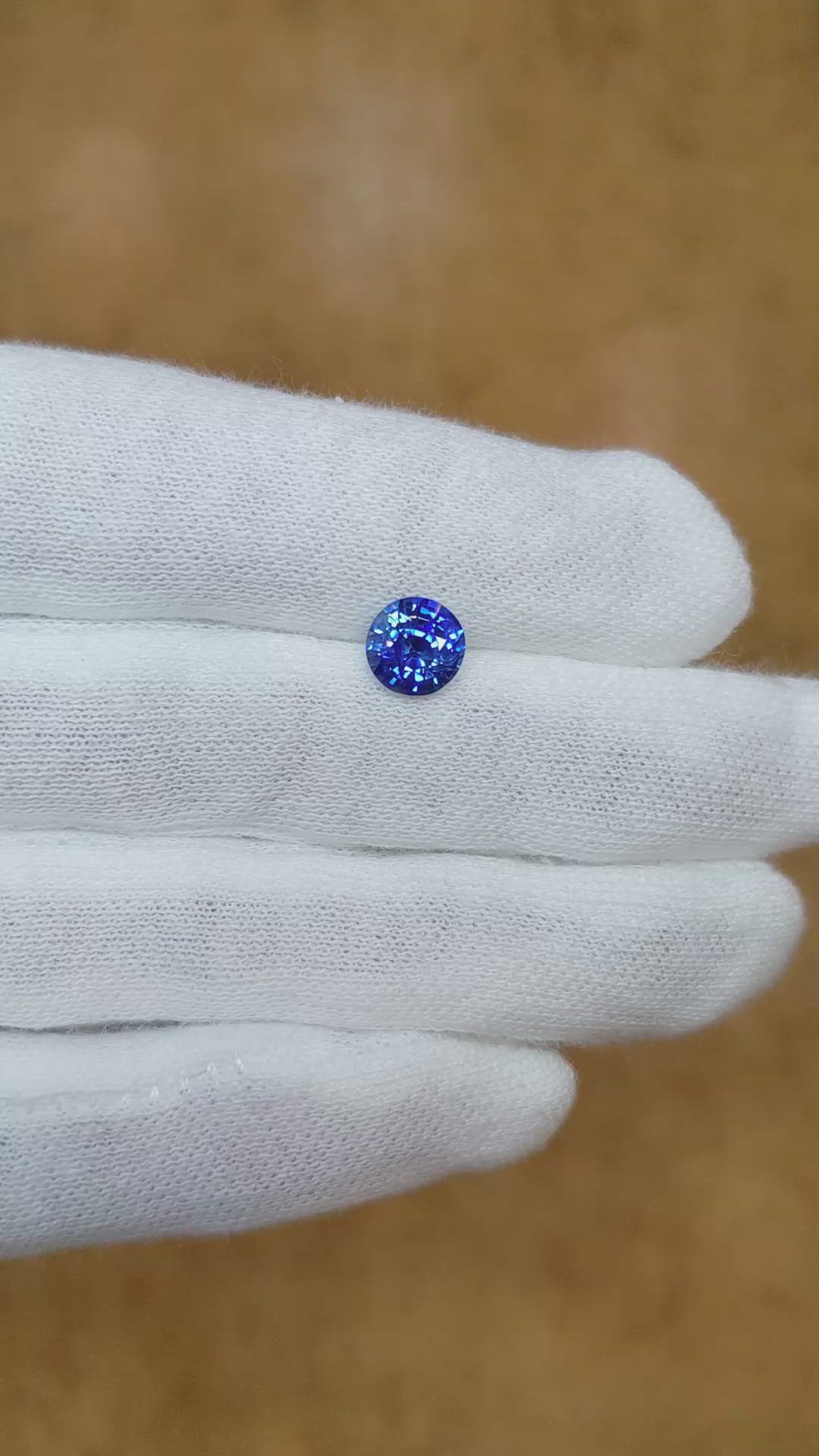 1.60 Ct. Blue Sapphire from Ceylon (Sri Lanka) Size Video