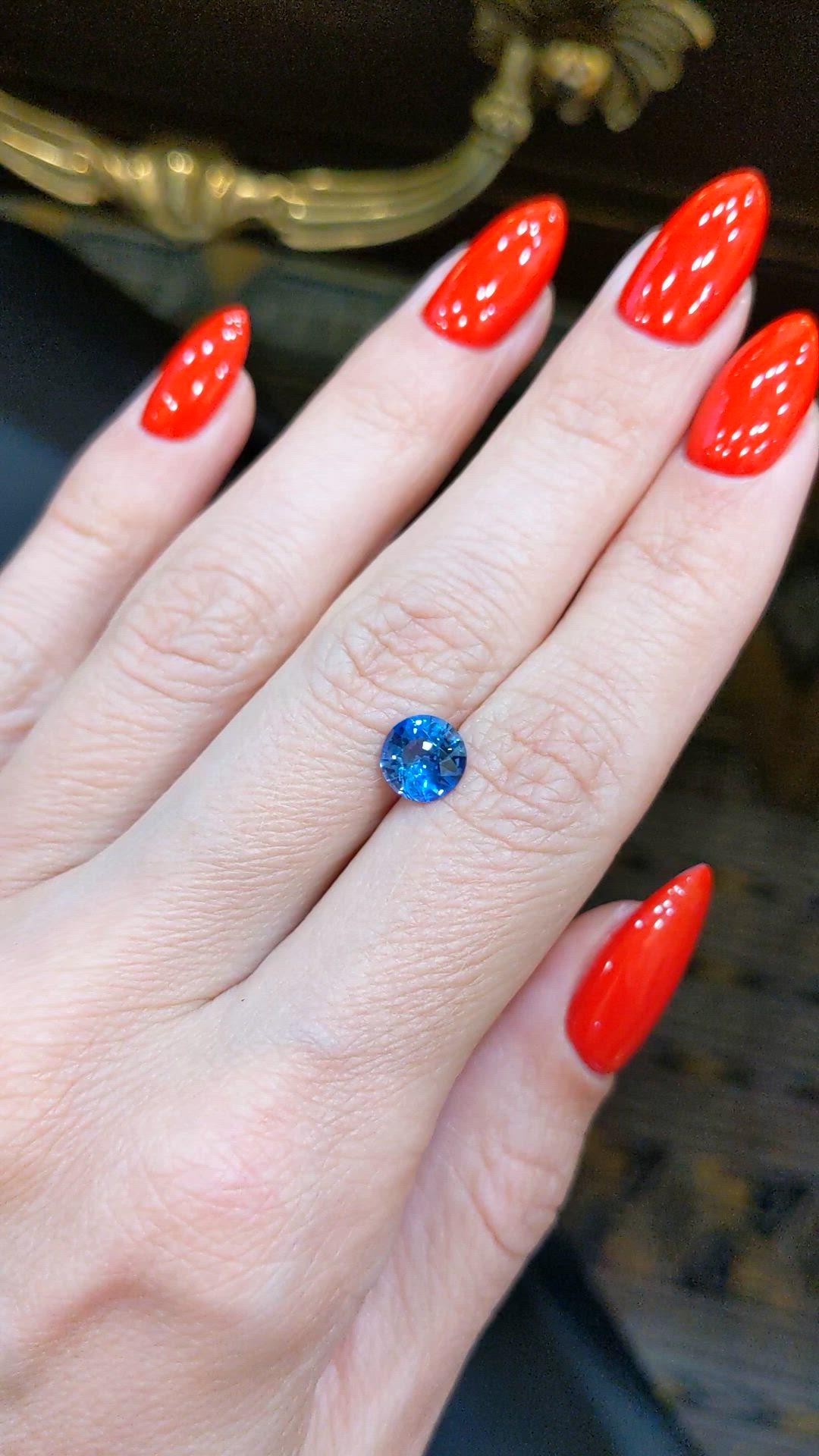 1.60 Ct. Blue Sapphire from Ceylon (Sri Lanka) Size Video
