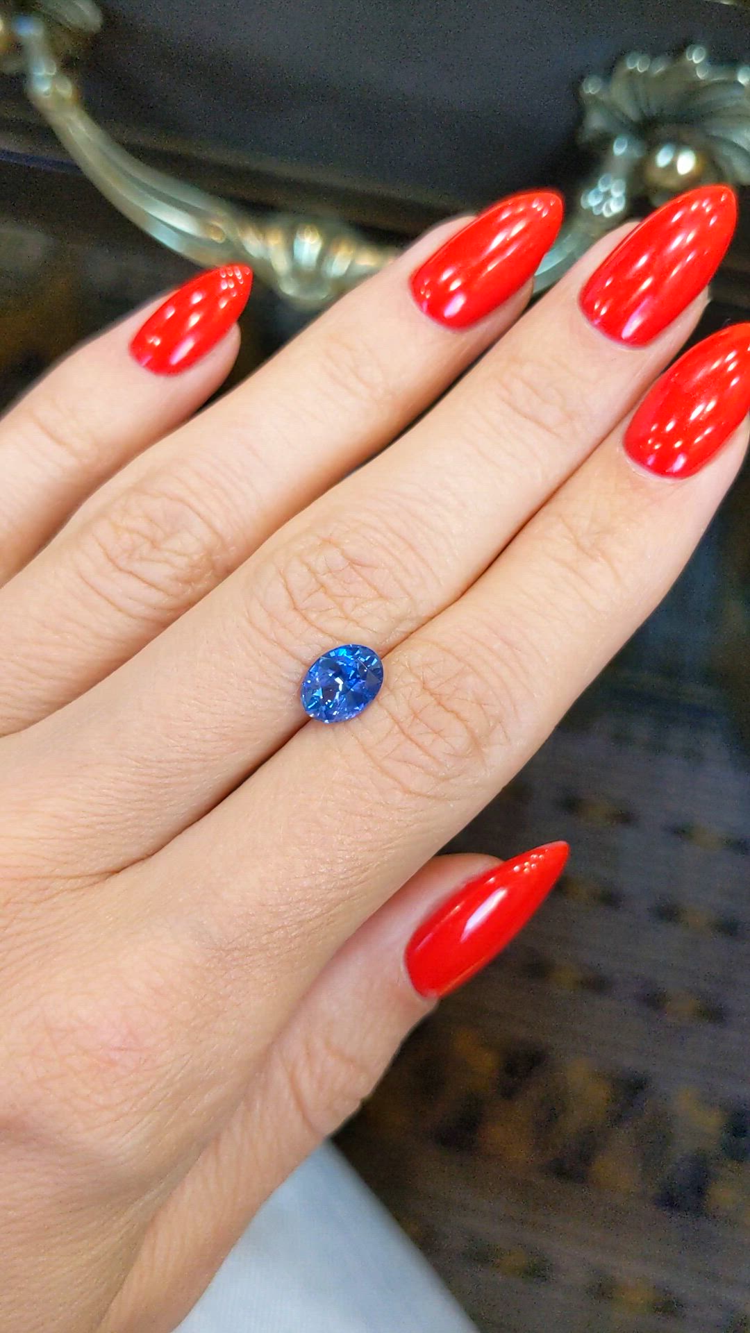 1.60 Ct. Blue Sapphire from Ceylon (Sri Lanka) Size Video