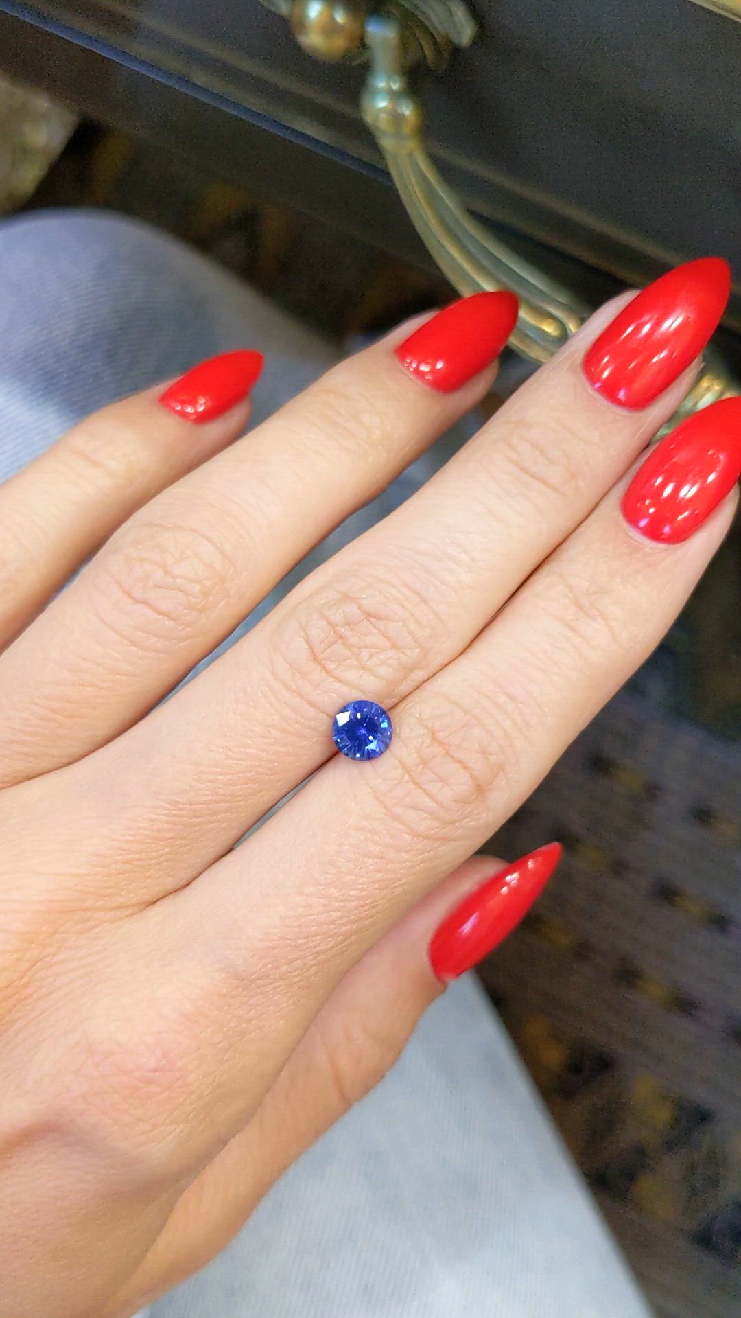 0.98 Ct. Blue Sapphire from Ceylon (Sri Lanka) Size Video