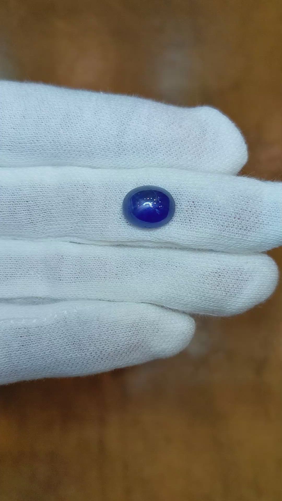 5.36 Ct. Blue Star Sapphire from Ceylon (Sri Lanka) Size Video