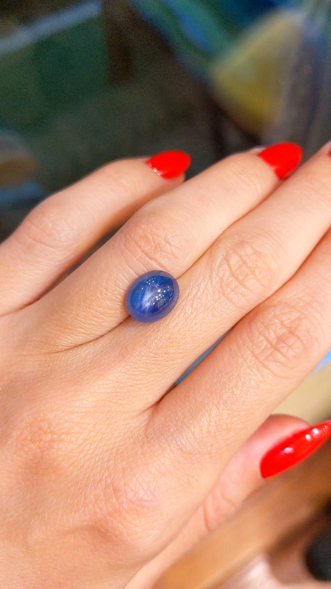 5.36 Ct. Blue Star Sapphire from Ceylon (Sri Lanka) Size Video