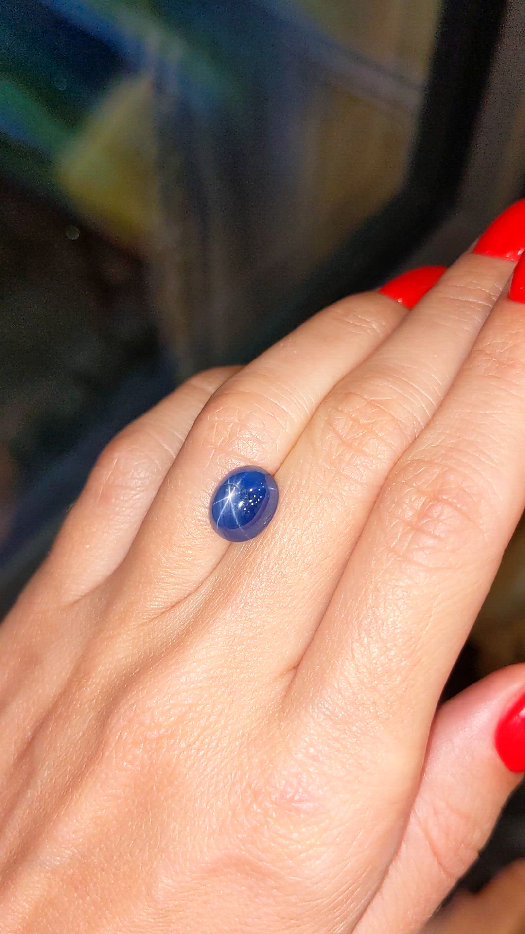 5.36 Ct. Blue Star Sapphire from Ceylon (Sri Lanka) Size Video