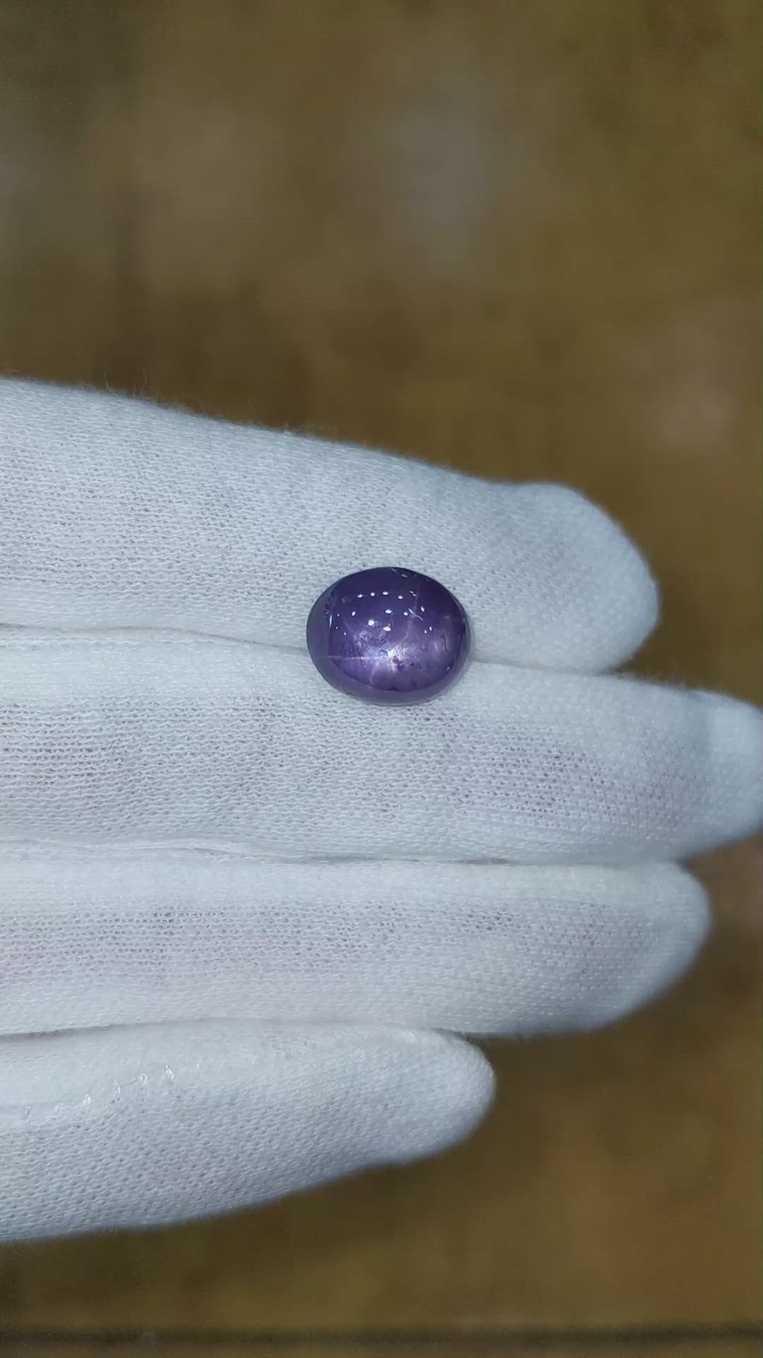 11.71 Ct. Purplish Blue Star Sapphire from Ceylon (Sri Lanka) Size Video