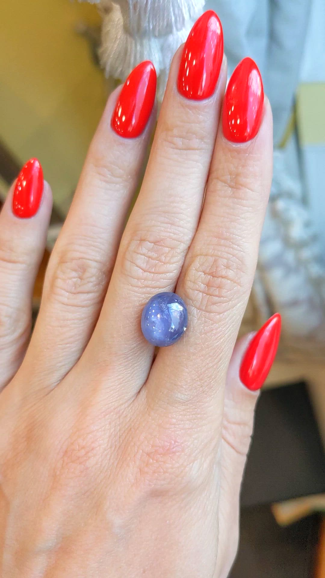 11.71 Ct. Purplish Blue Star Sapphire from Ceylon (Sri Lanka) Size Video