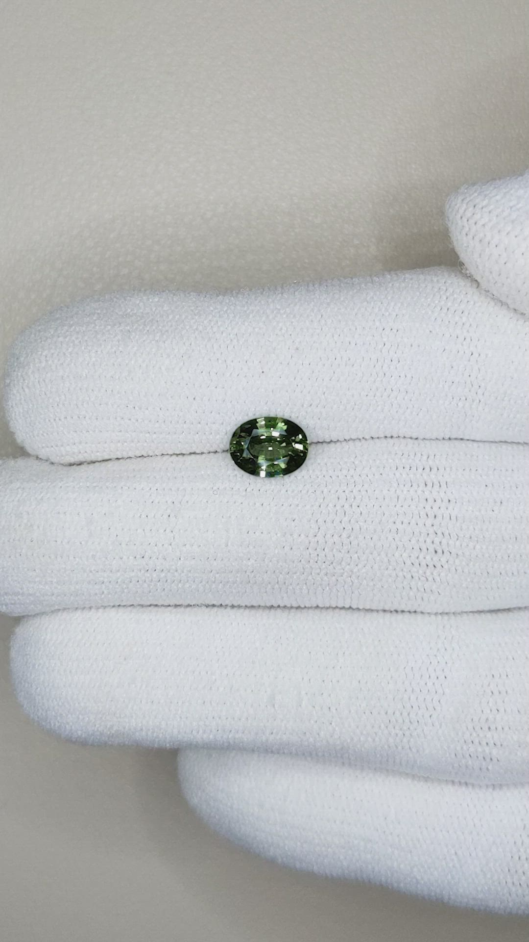 1.09 Ct. Green Sapphire from Ceylon (Sri Lanka) Size Video