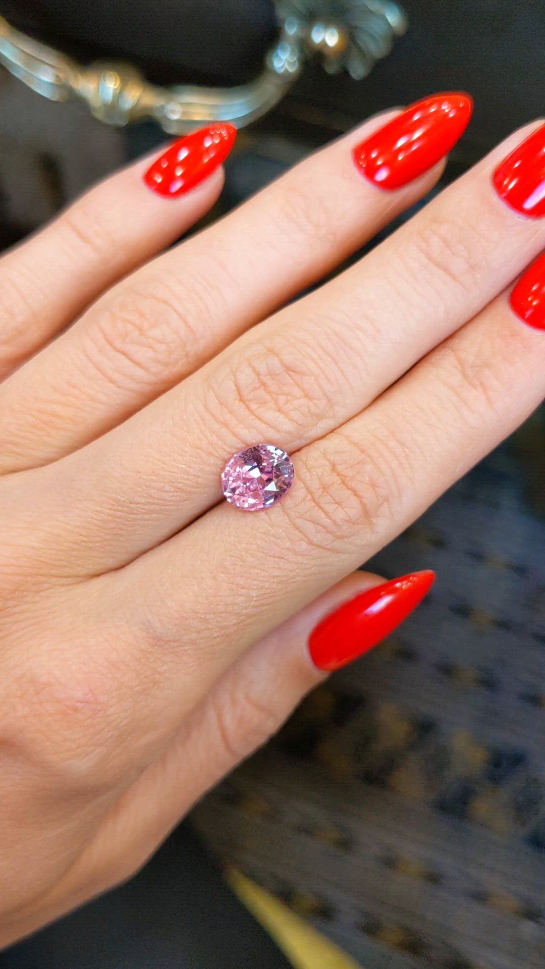 2.65 Ct. Pink Sapphire from Ceylon (Sri Lanka) Size Video