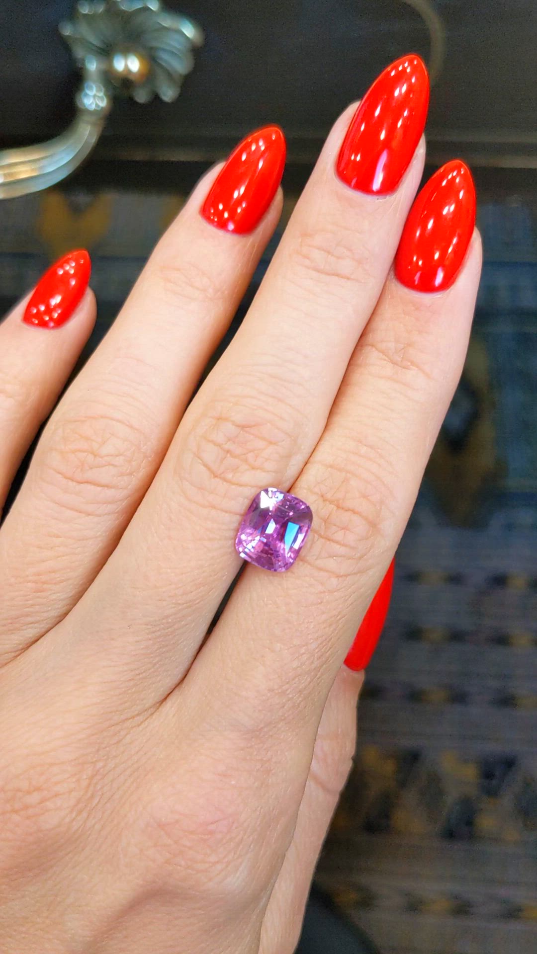 3.50 Ct. Purplish Pink Sapphire from Ceylon (Sri Lanka) Size Video